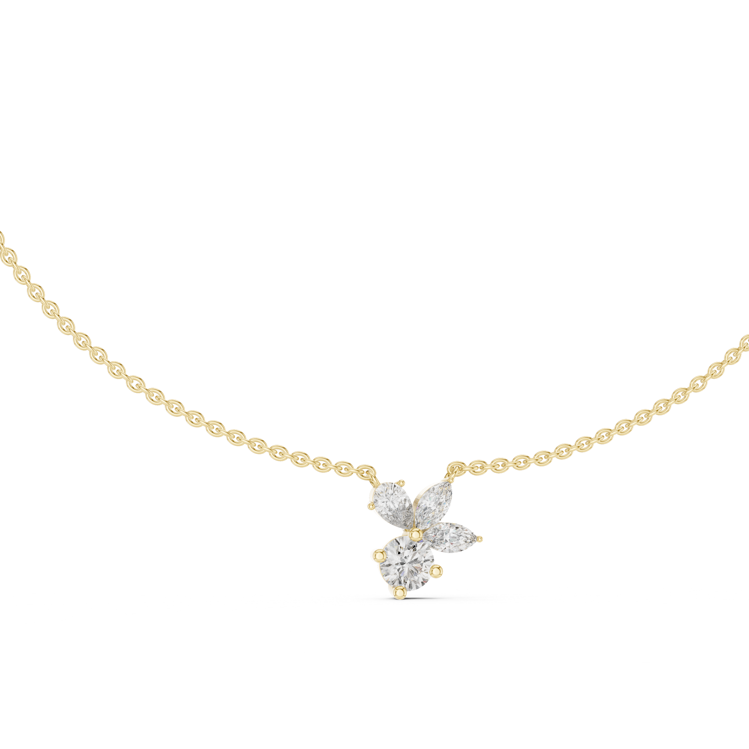 2.12 Ct Multi-Shape Natural Diamond Pendant Necklace