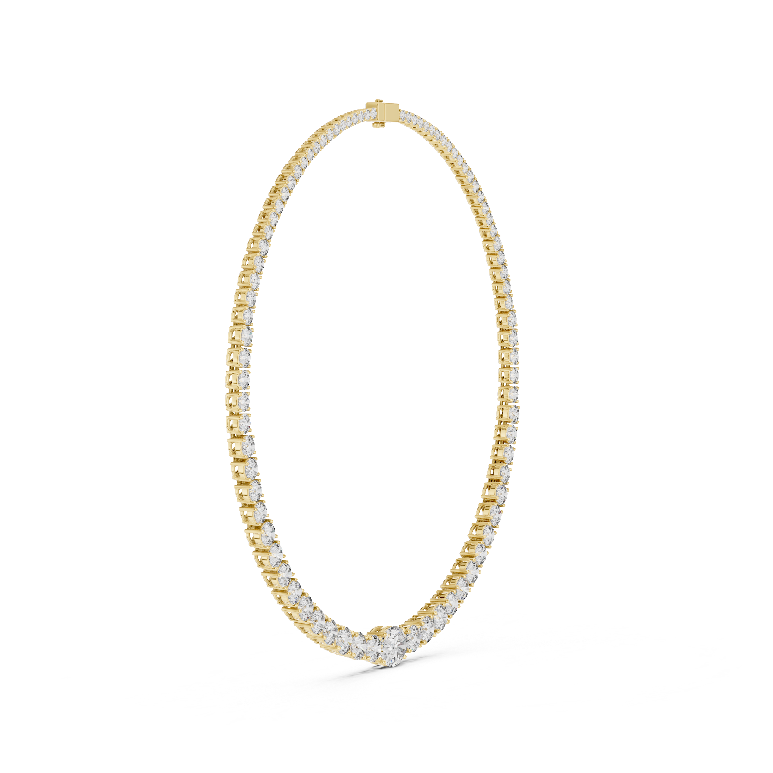 26.82 Ct Natural Diamond Tennis Necklace – H/SI2