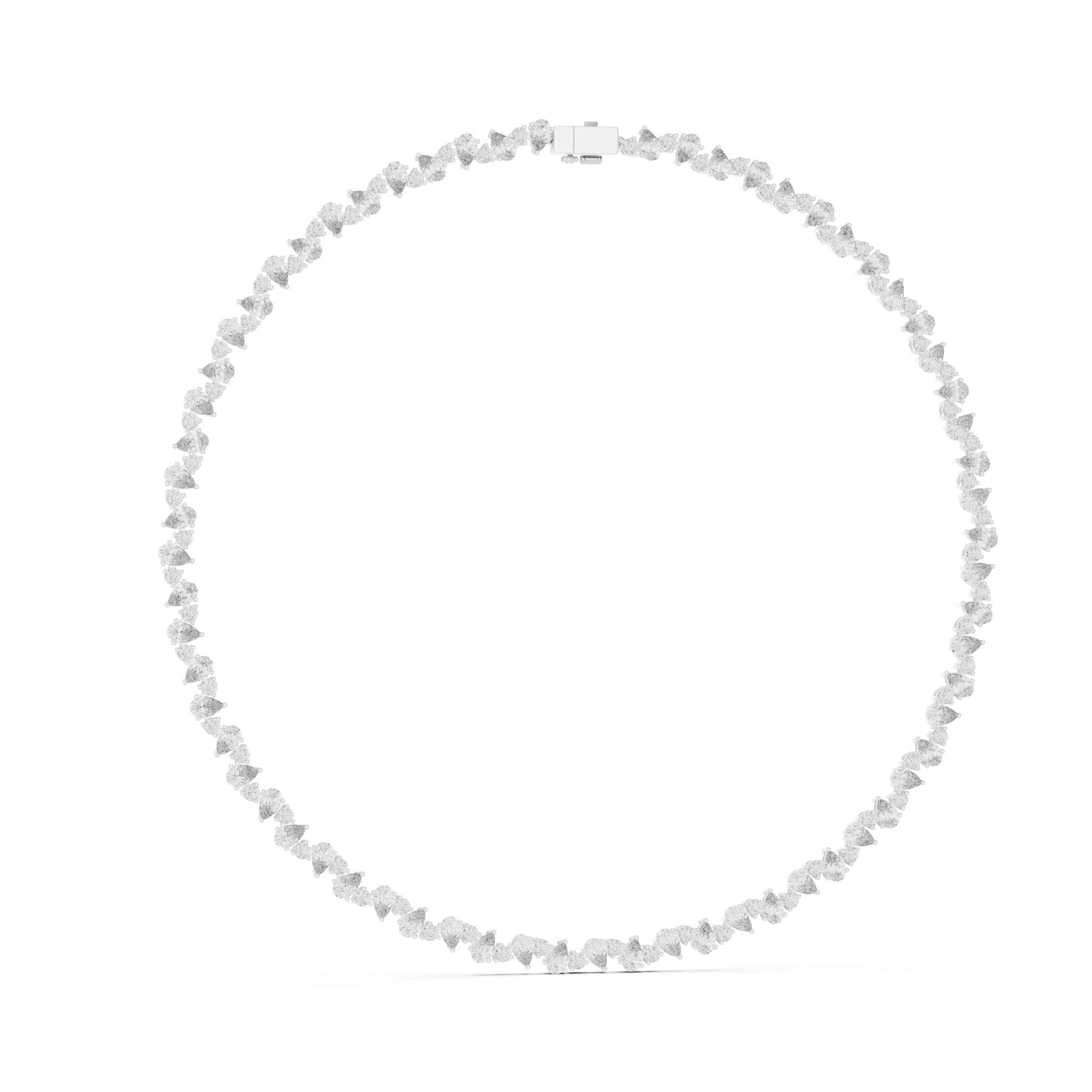 14.29 Ct Natural Diamond Tennis Necklace – GH/SI