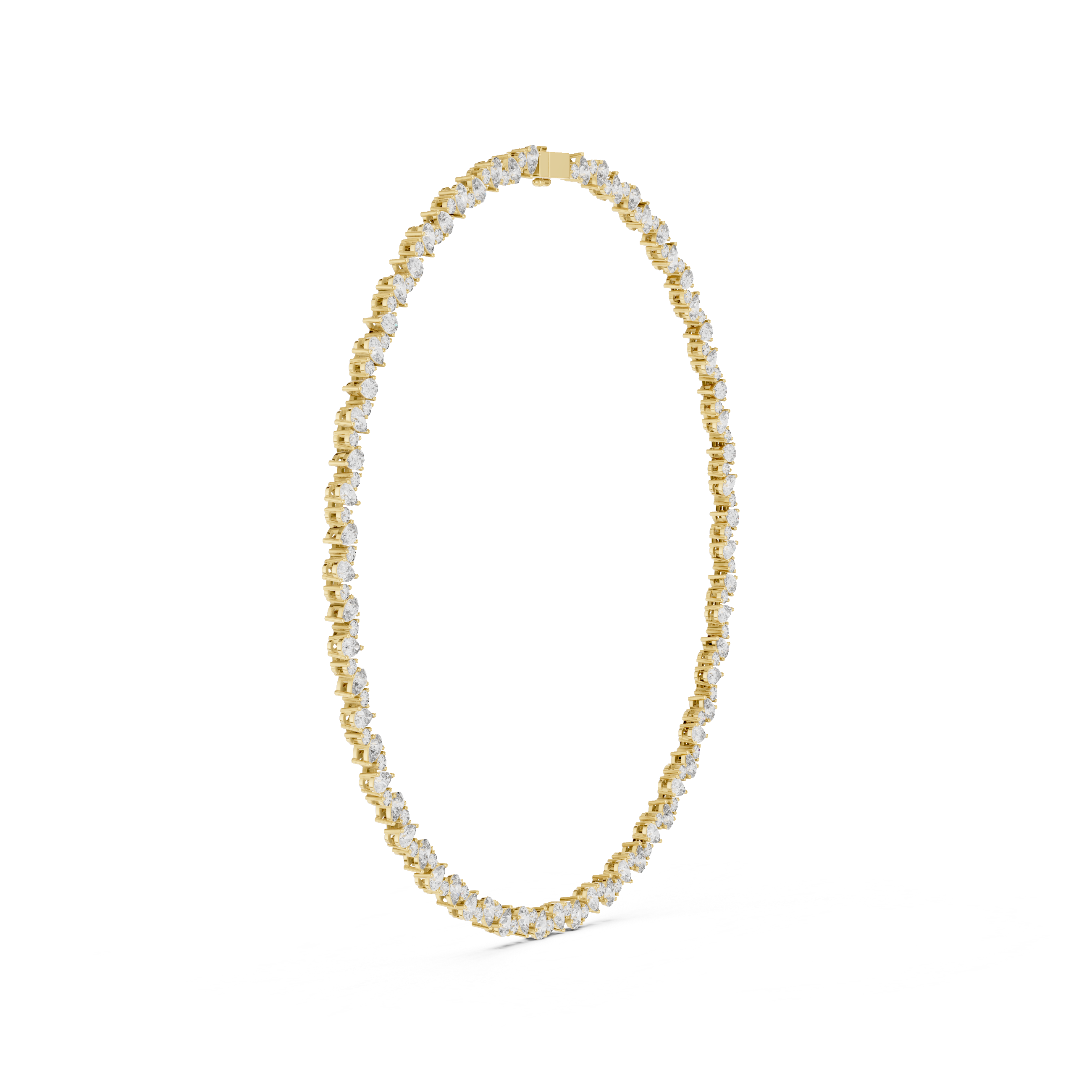 14.29 Ct Natural Diamond Tennis Necklace – GH/SI