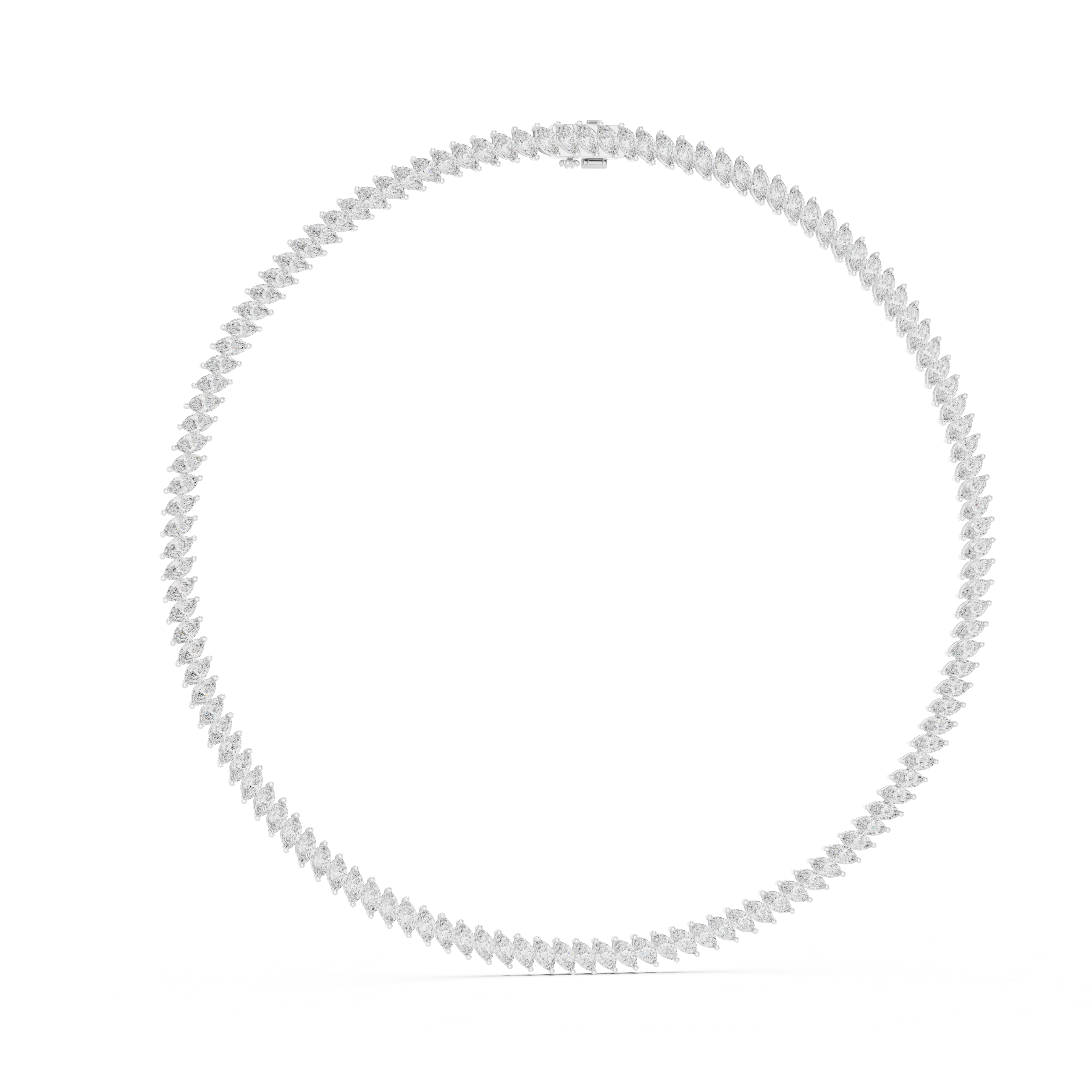 18.60 Ct Natural Diamond Tennis Necklace – GH/VS