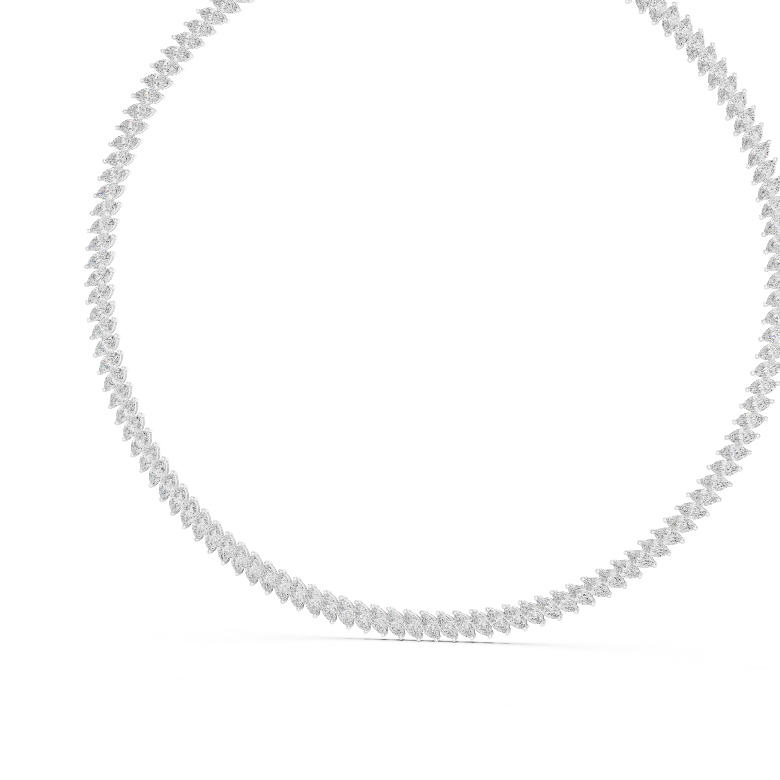 18.60 Ct Natural Diamond Tennis Necklace – GH/VS