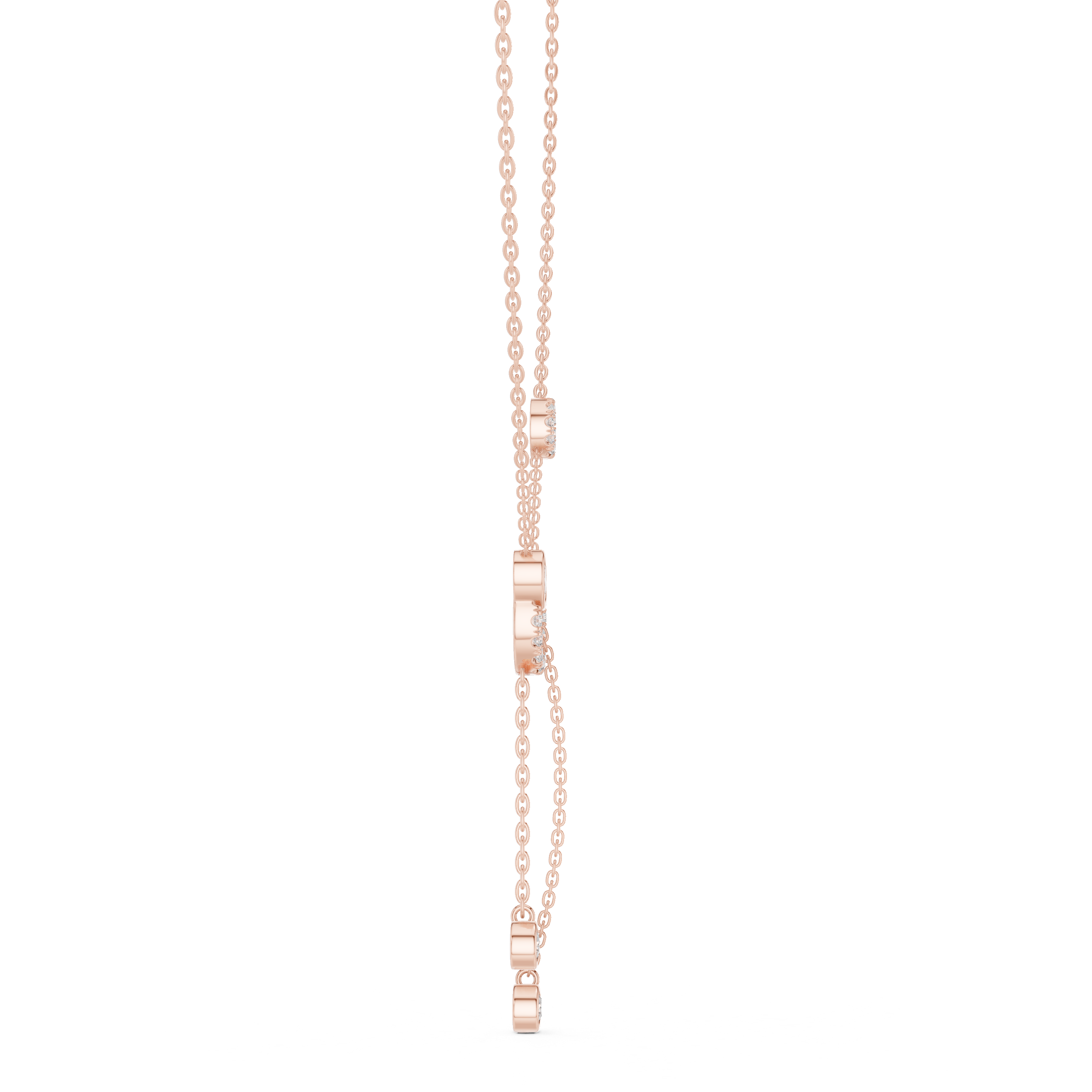 0.683 Ct EF/VS Oval & Round Diamond Pendant