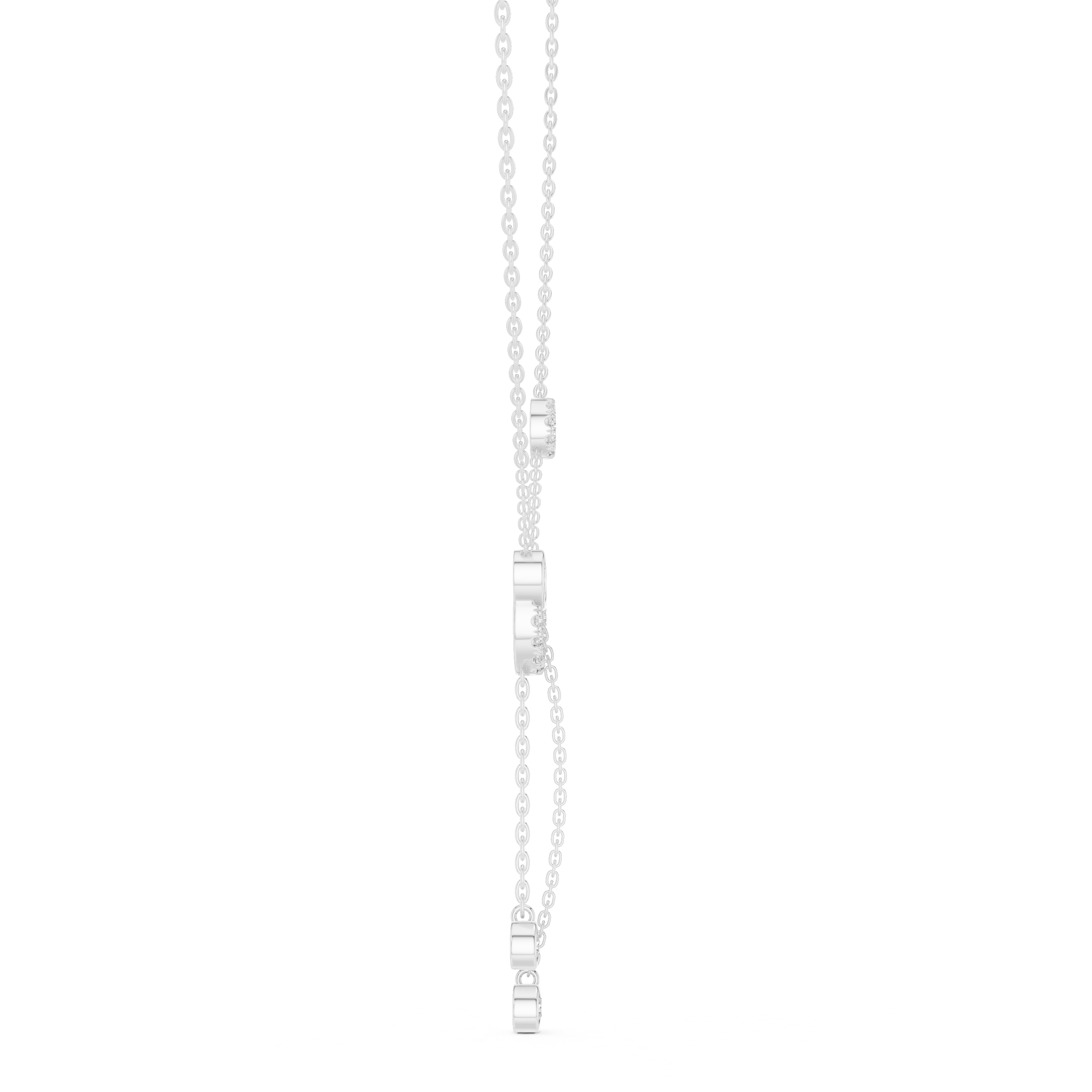 0.683 Ct EF/VS Oval & Round Diamond Pendant
