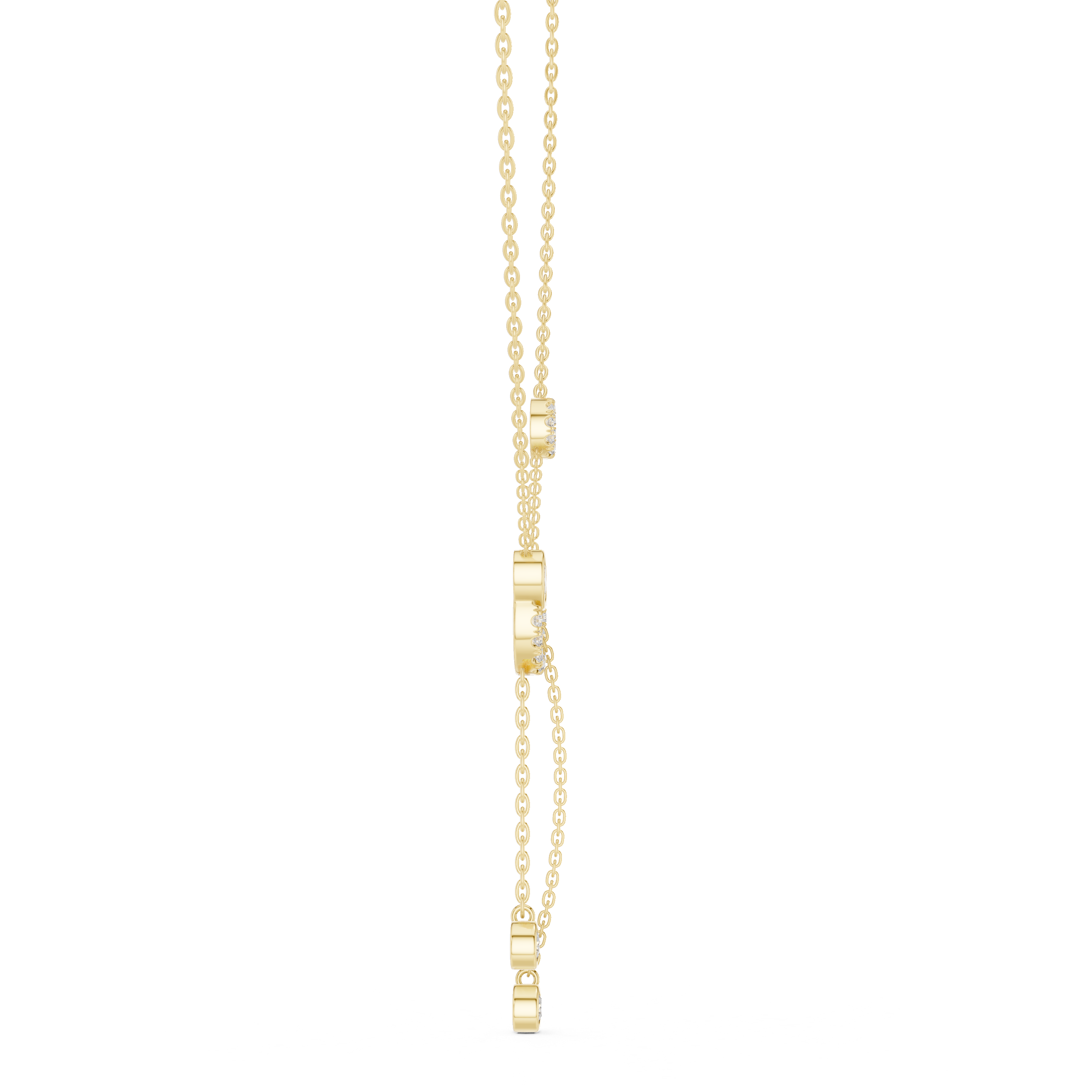 0.683 Ct EF/VS Oval & Round Diamond Pendant