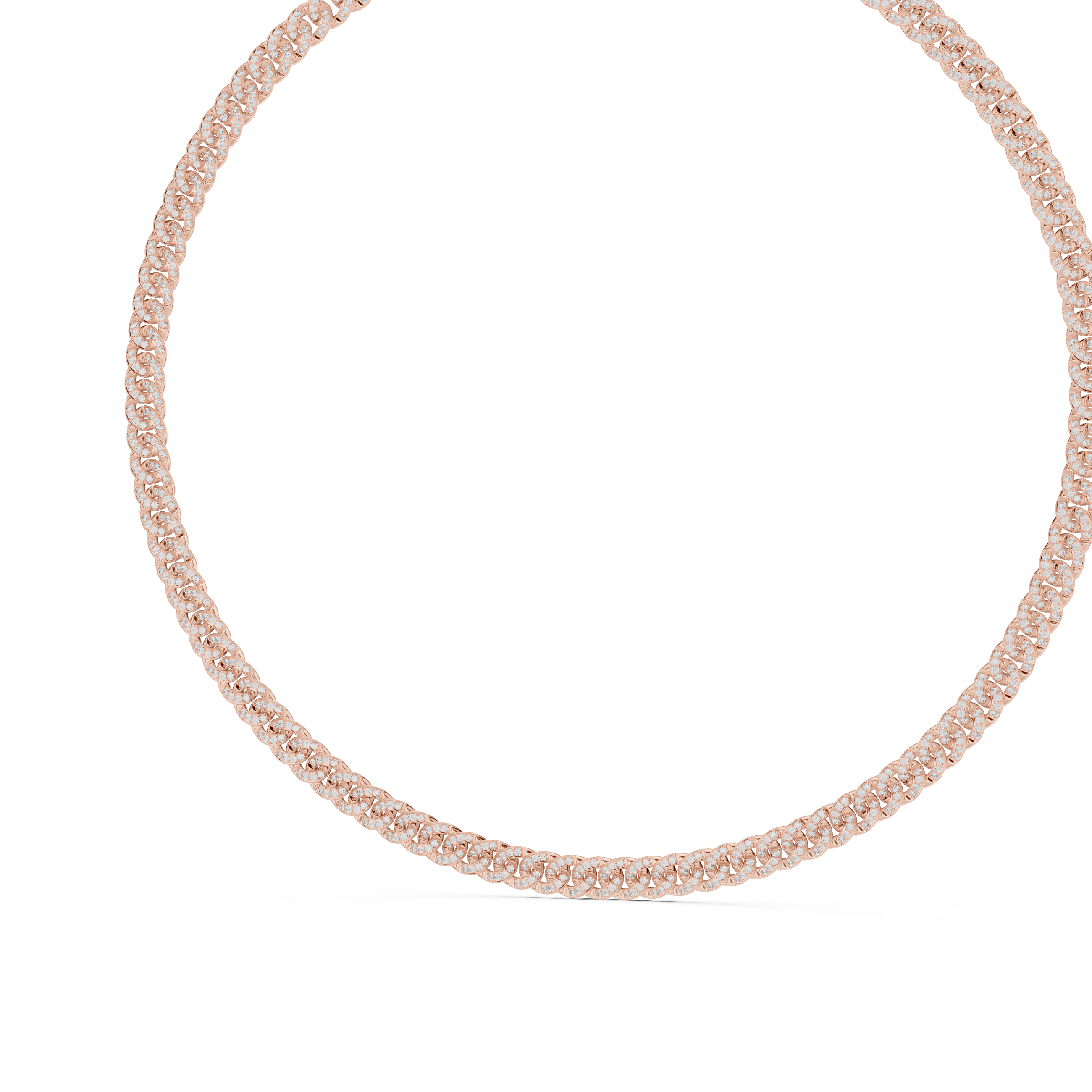 Solitairekart 7.208 Ct Natural Diamond Cuban Necklace