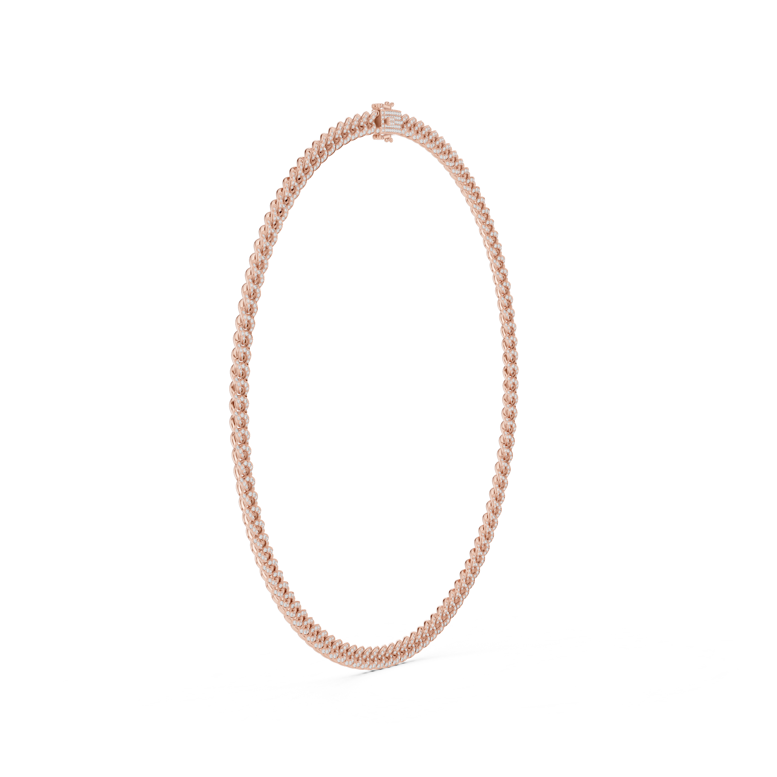 Solitairekart 7.208 Ct Natural Diamond Cuban Necklace