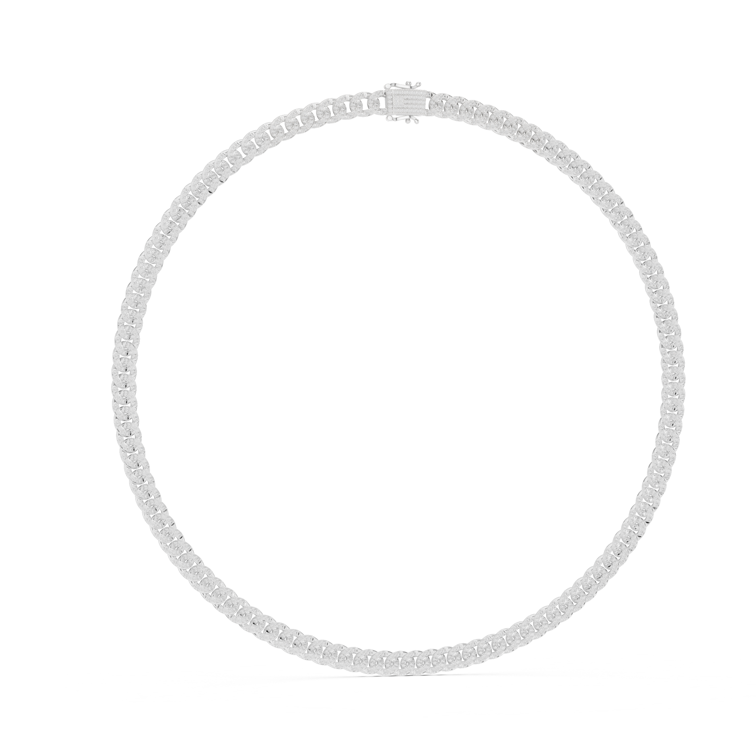 Solitairekart 7.208 Ct Natural Diamond Cuban Necklace