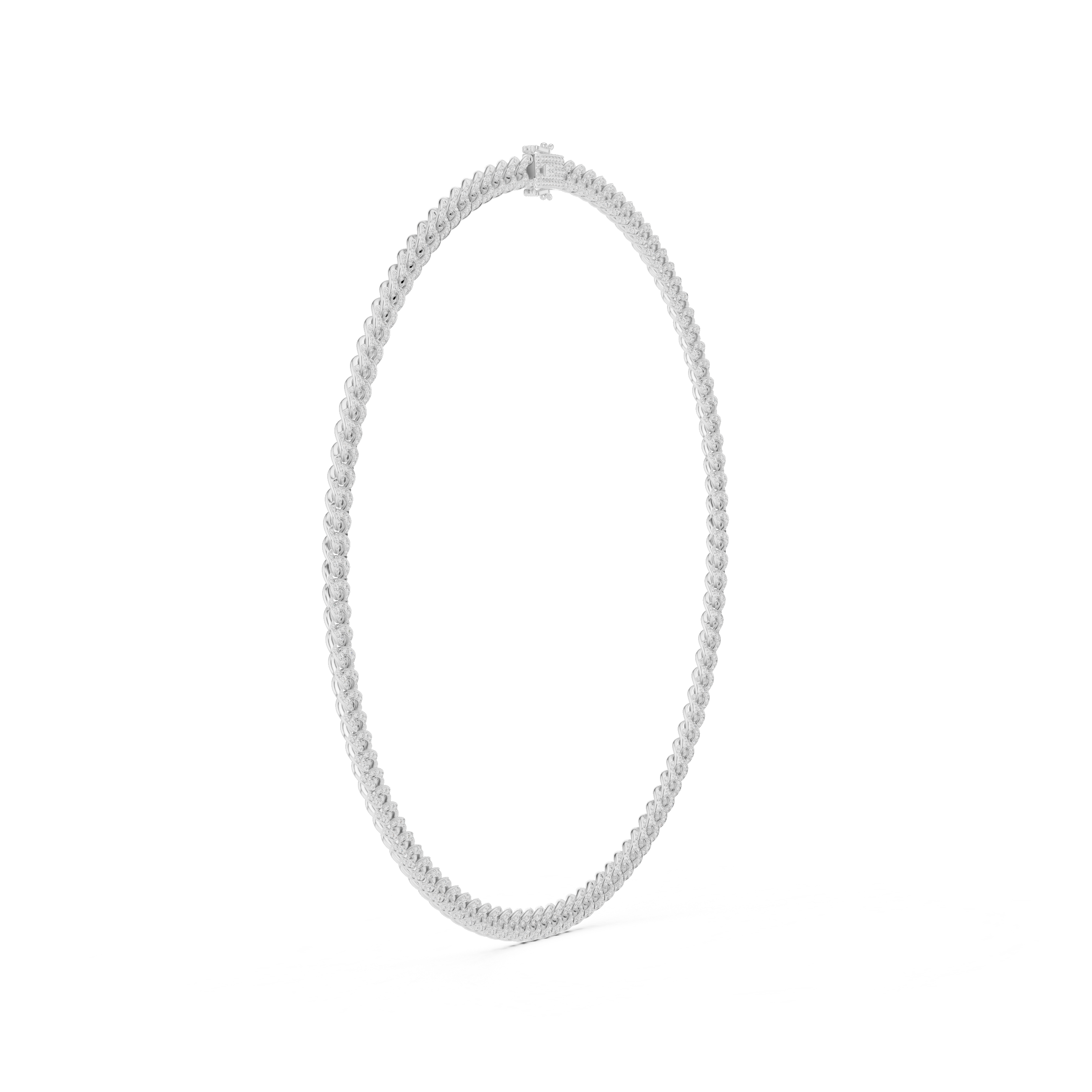 Solitairekart 7.208 Ct Natural Diamond Cuban Necklace