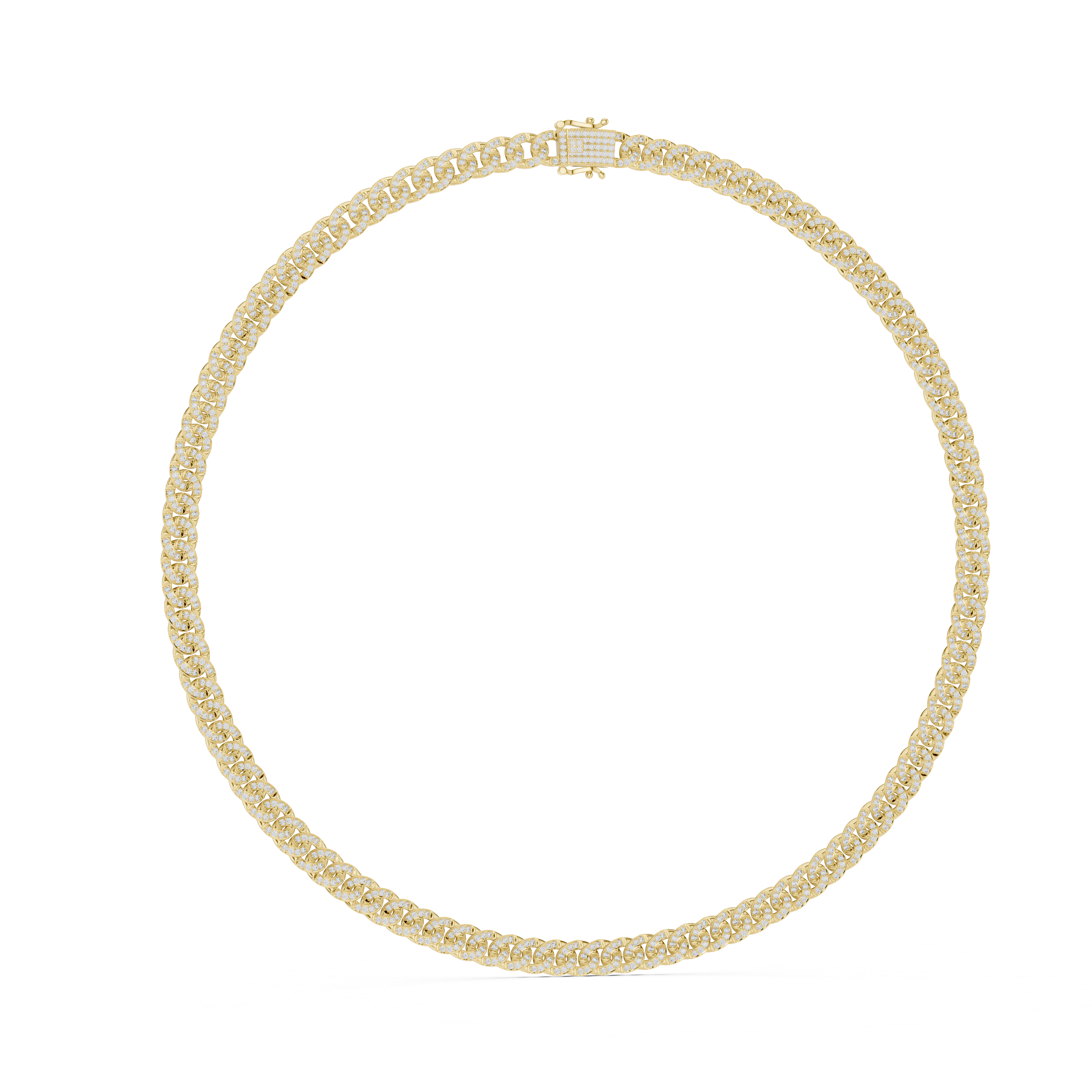 Solitairekart 7.208 Ct Natural Diamond Cuban Necklace