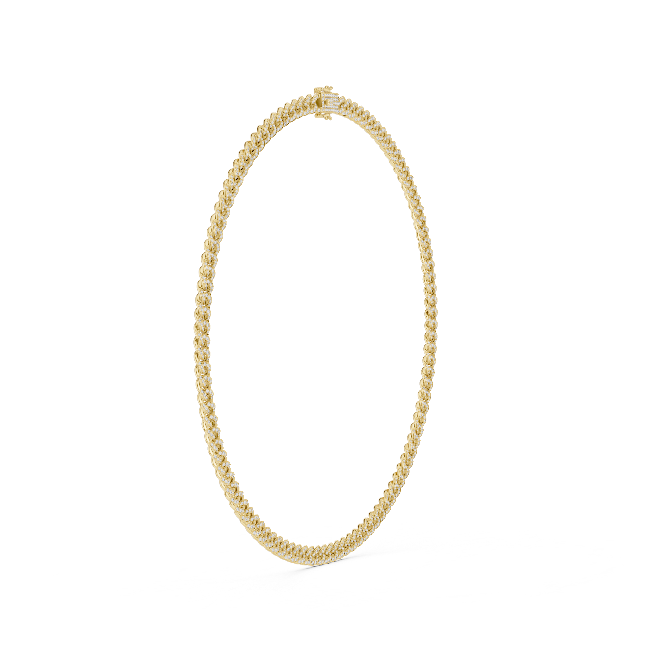 Solitairekart 7.208 Ct Natural Diamond Cuban Necklace