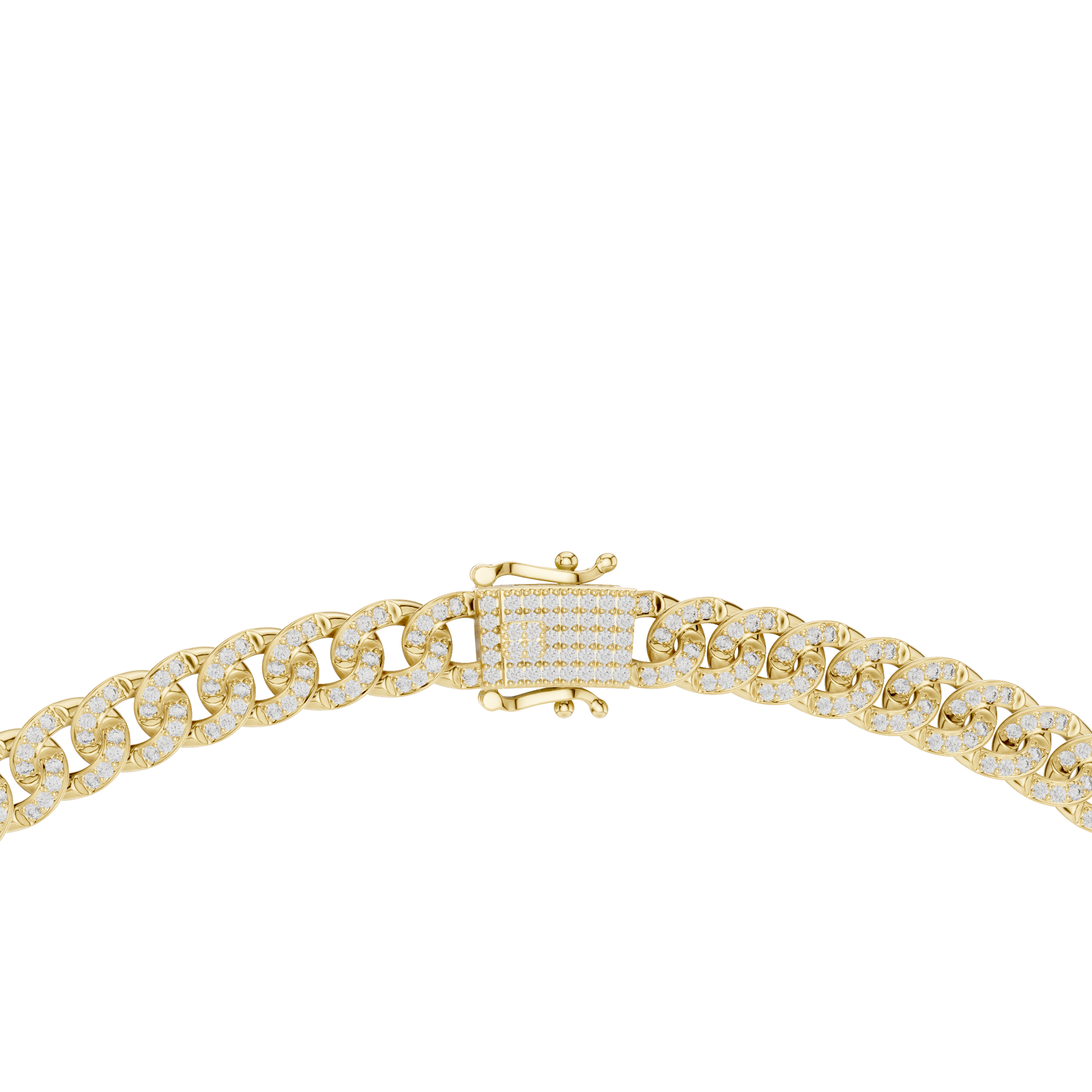Solitairekart 7.208 Ct Natural Diamond Cuban Necklace
