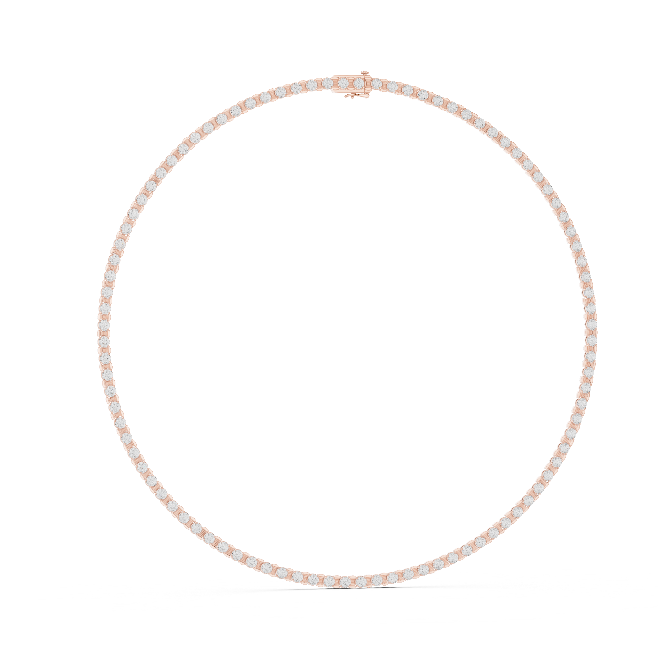 14.016 Ct Natural Diamond Tennis Necklace GH SI