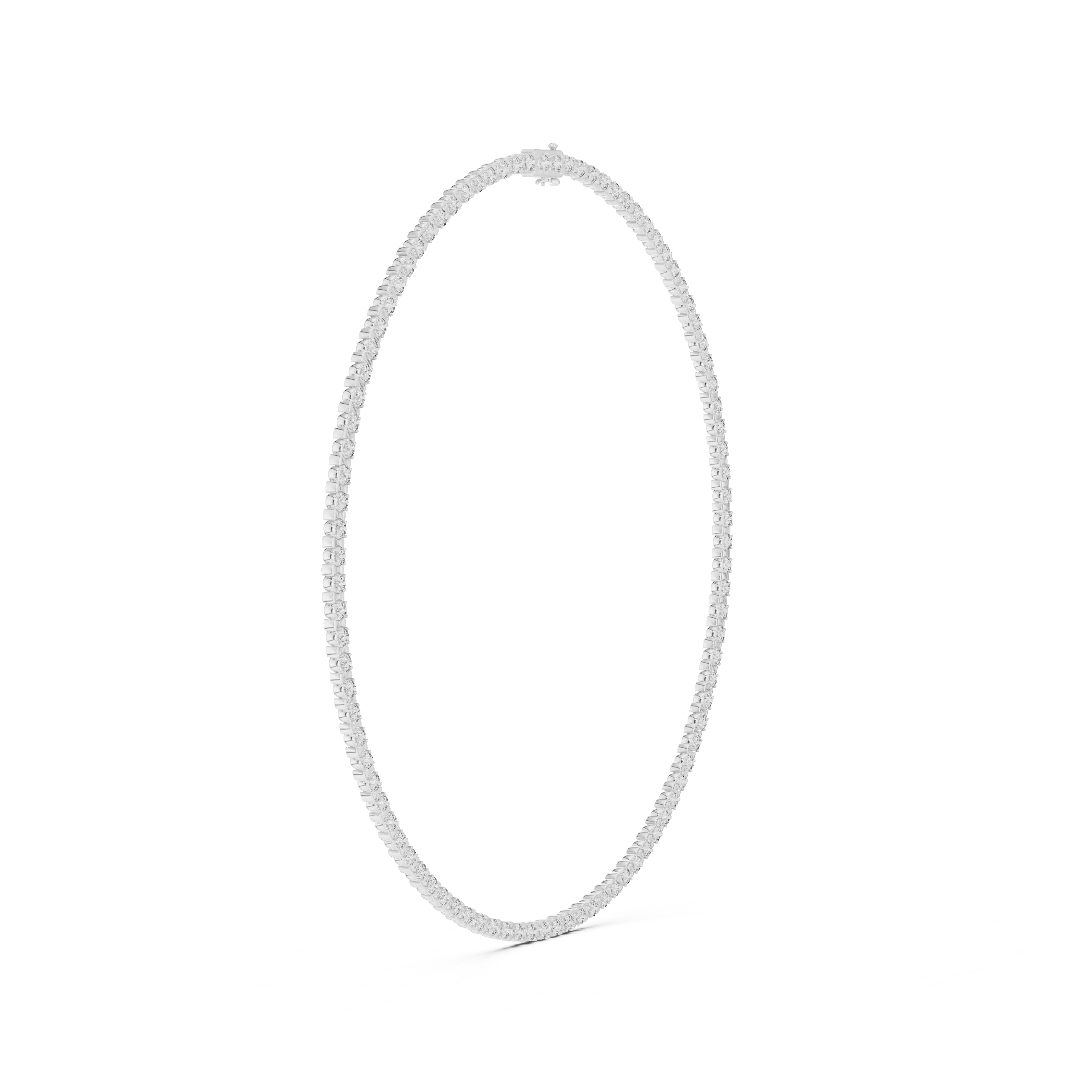 14.016 Ct Natural Diamond Tennis Necklace GH SI