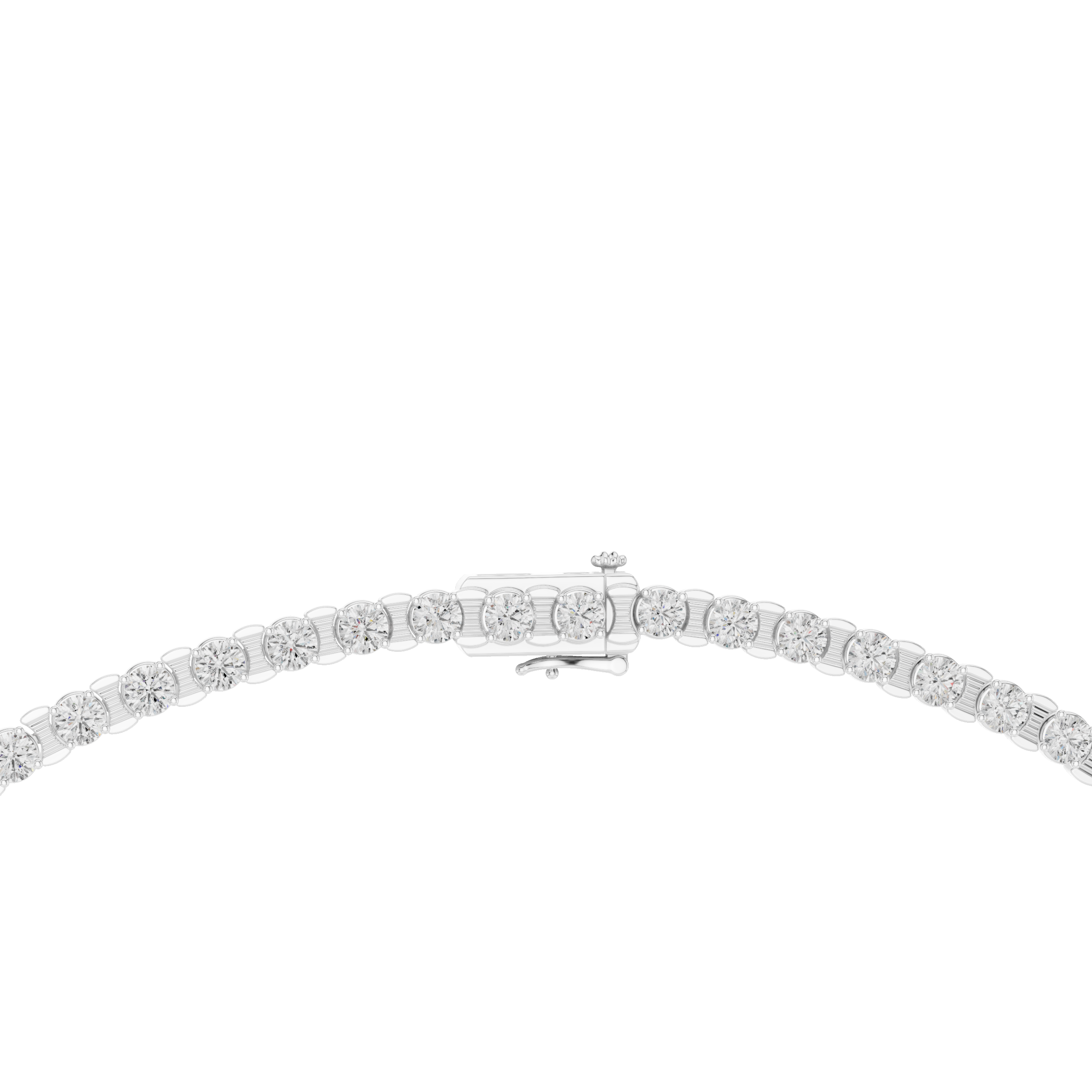14.016 Ct Natural Diamond Tennis Necklace GH SI