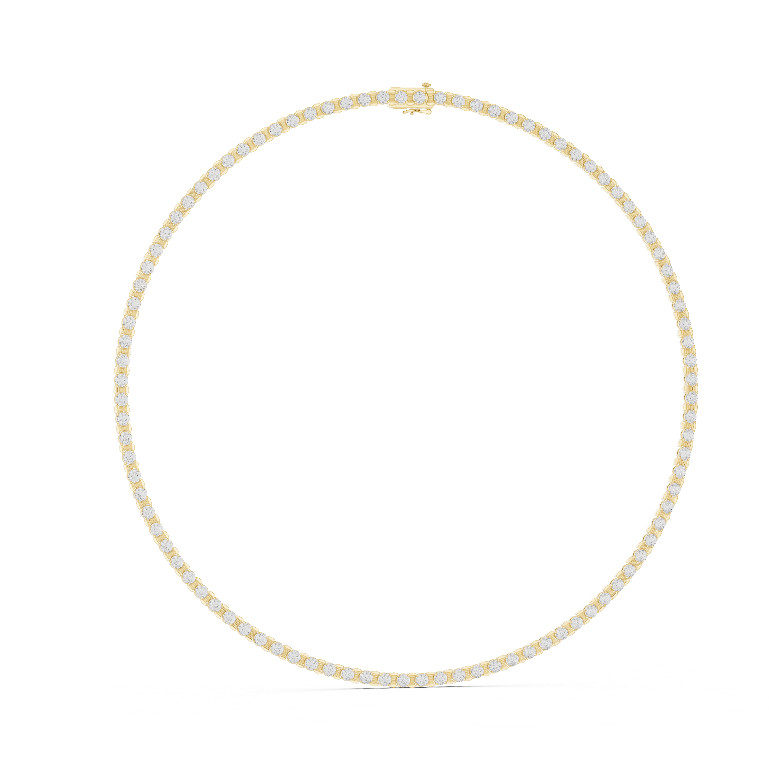 14.016 Ct Natural Diamond Tennis Necklace GH SI