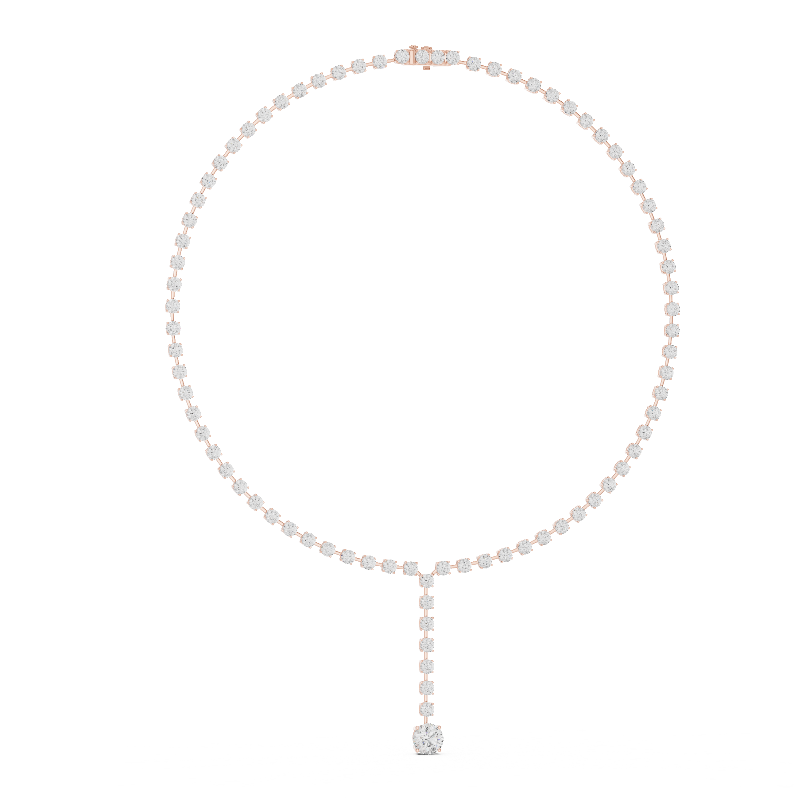 27.65 Ct Natural Diamond Tennis Necklace – I SI1