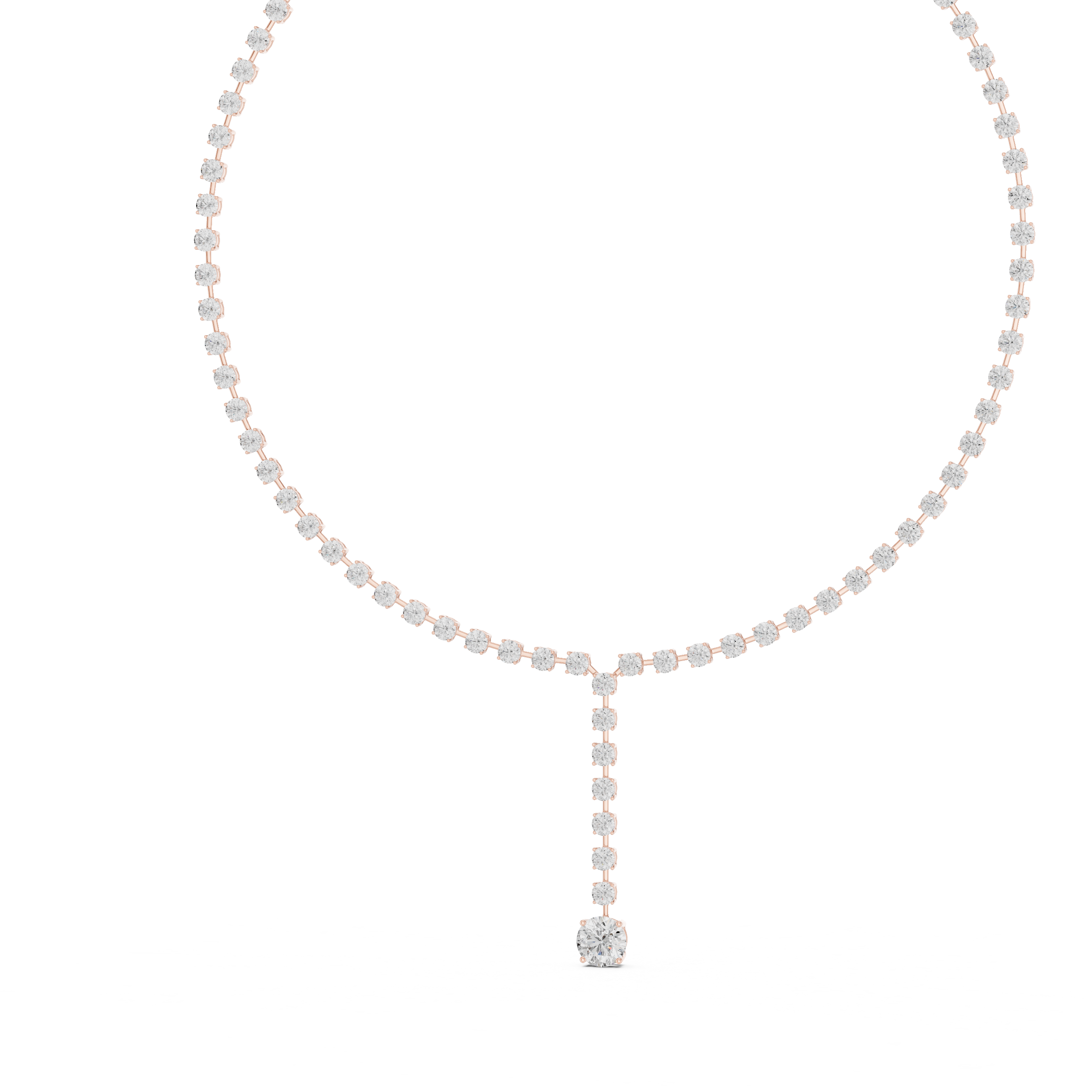 27.65 Ct Natural Diamond Tennis Necklace – I SI1