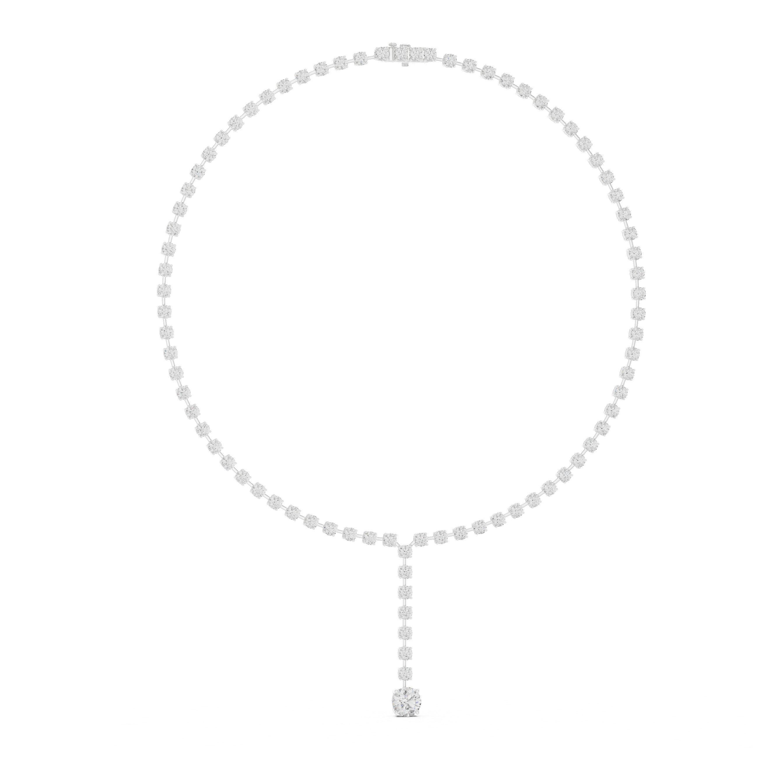 27.65 Ct Natural Diamond Tennis Necklace – I SI1