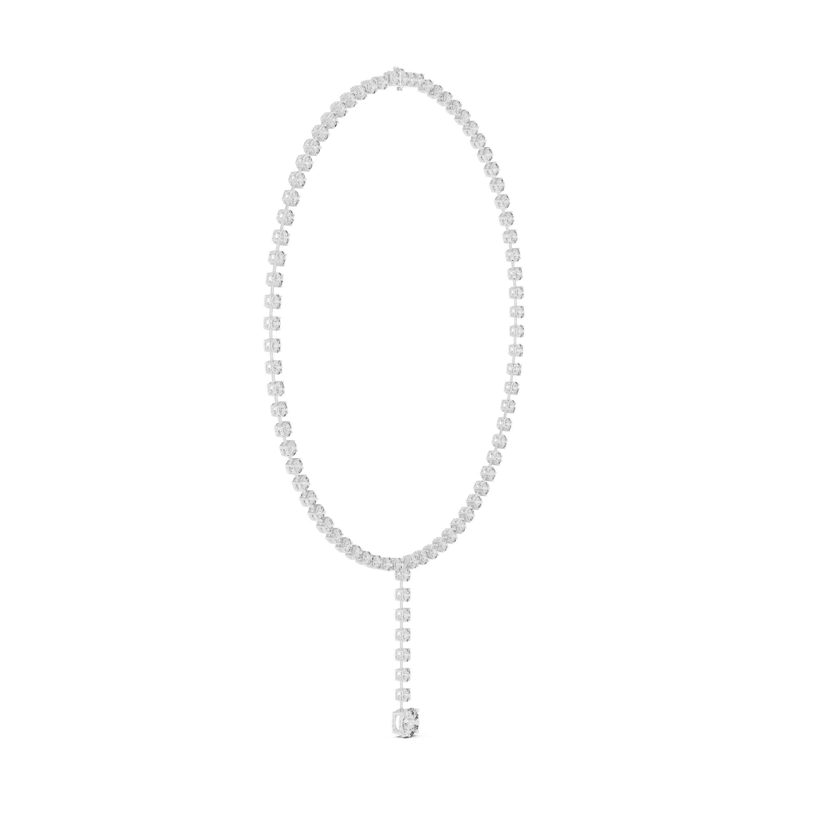 27.65 Ct Natural Diamond Tennis Necklace – I SI1