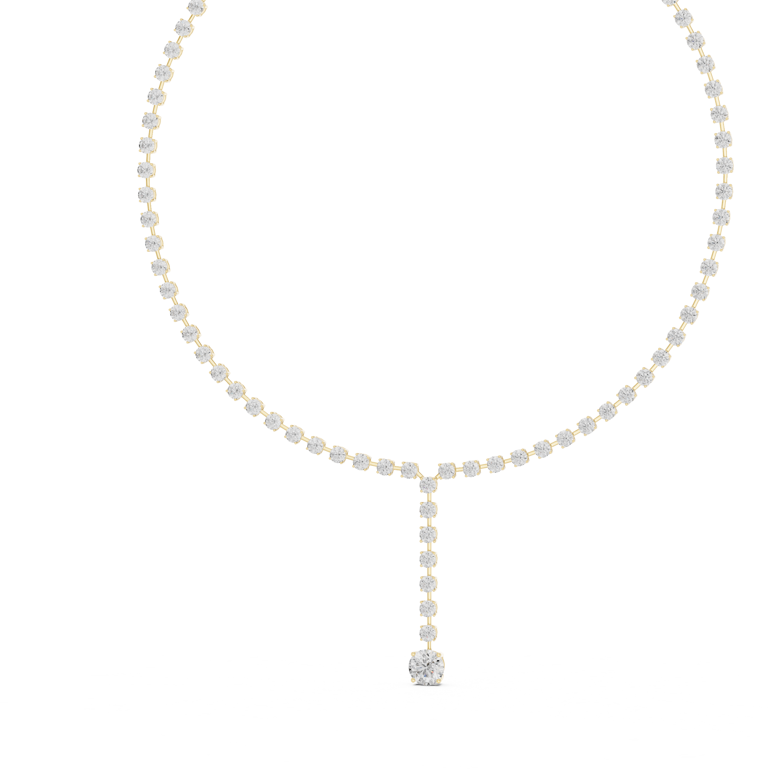27.65 Ct Natural Diamond Tennis Necklace – I SI1