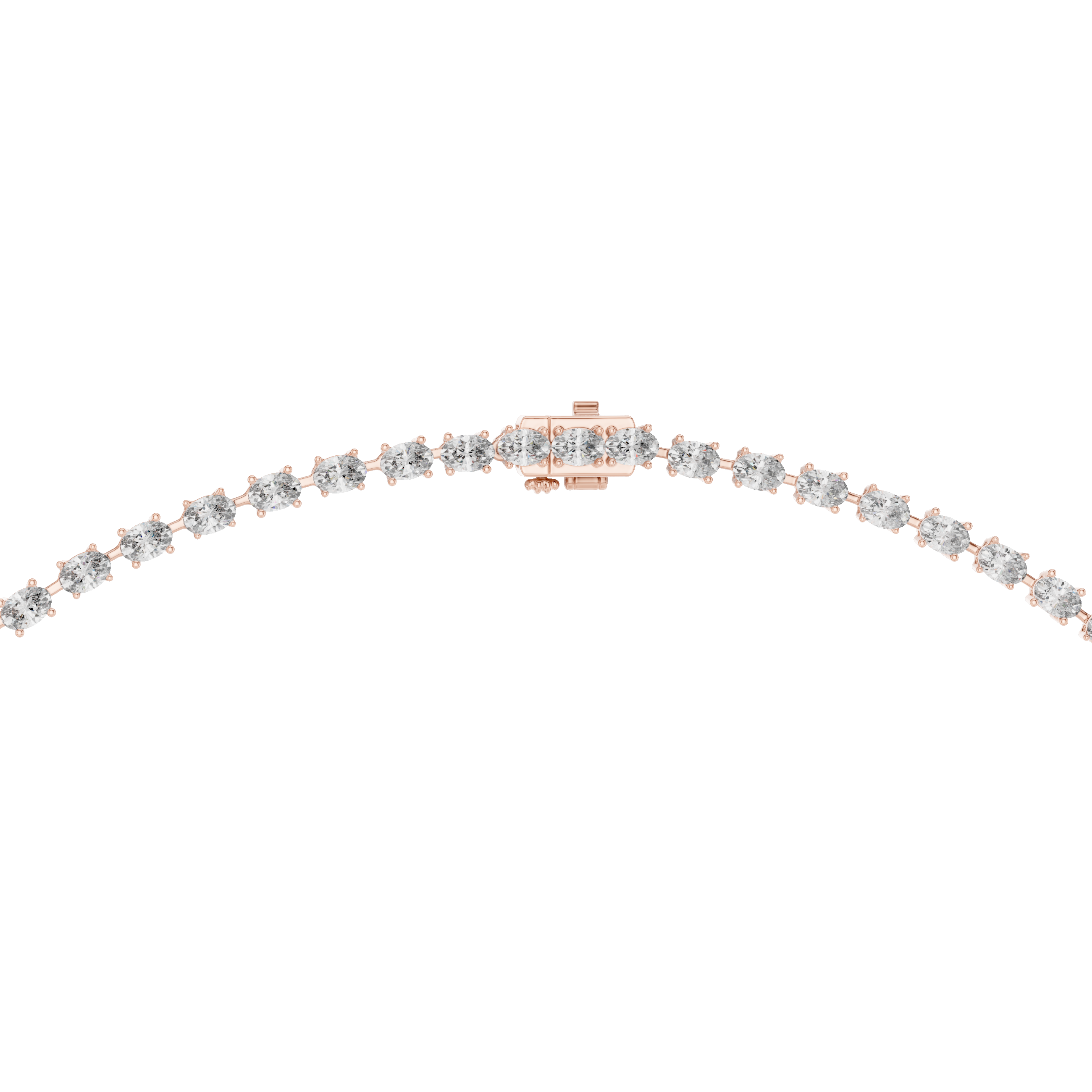 15.4 Ct Oval Cut Natural Diamond Tennis Necklace