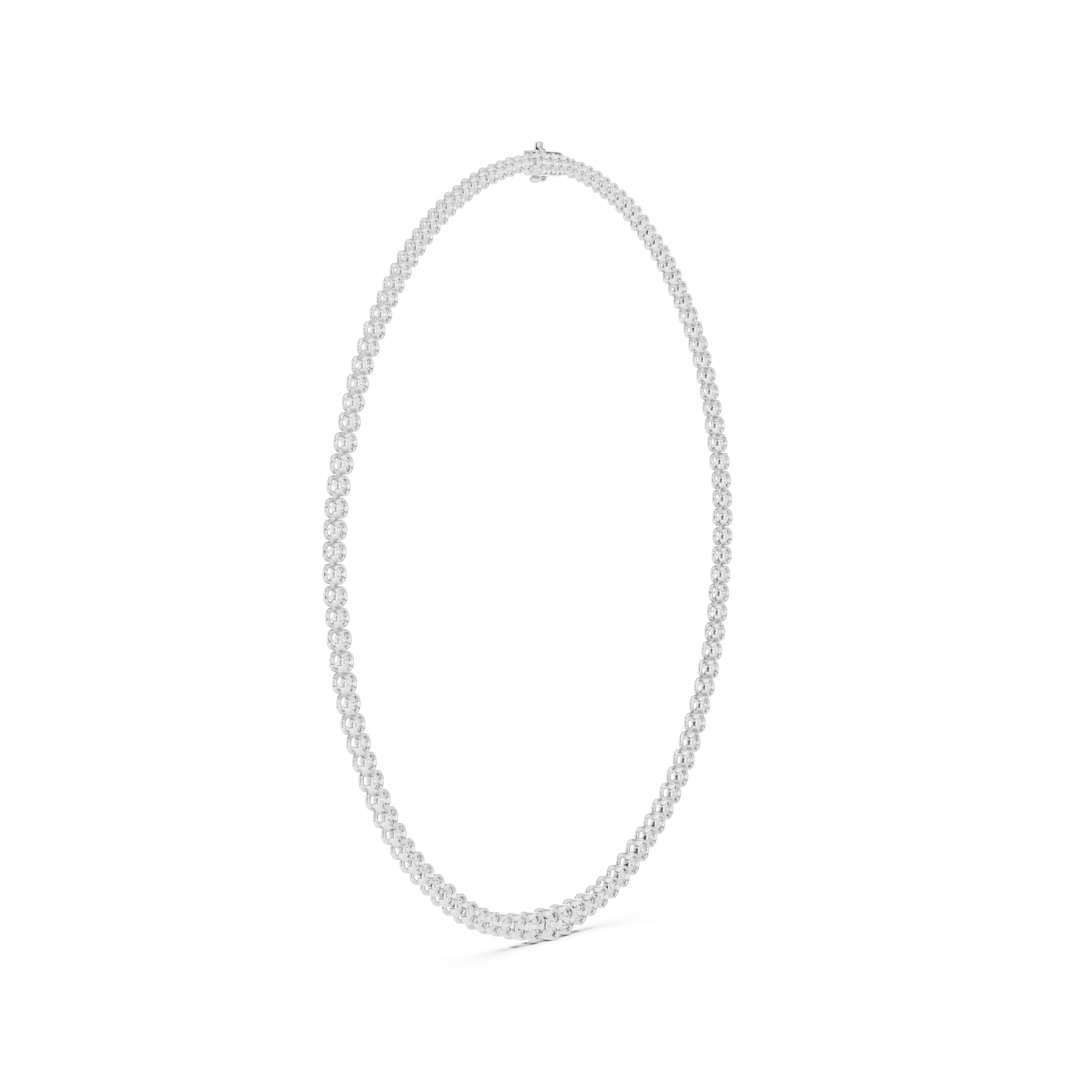 11.002 Carat Natural Diamond Bezel-Set Tennis Necklace – J Color SI2 Clarity