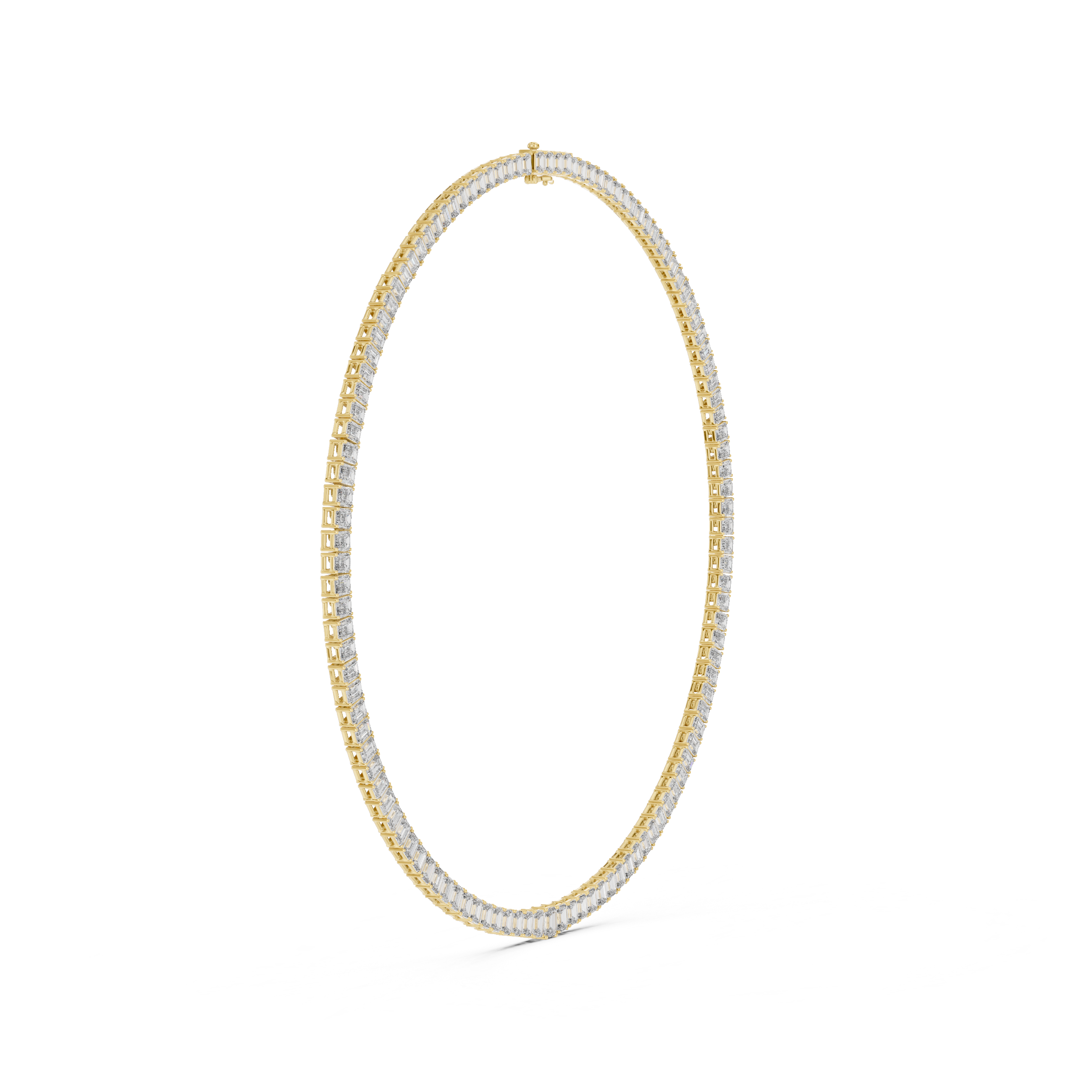 24.06 Carat Emerald Cut Natural Diamond Tennis Necklace – J Color SI2 Clarity