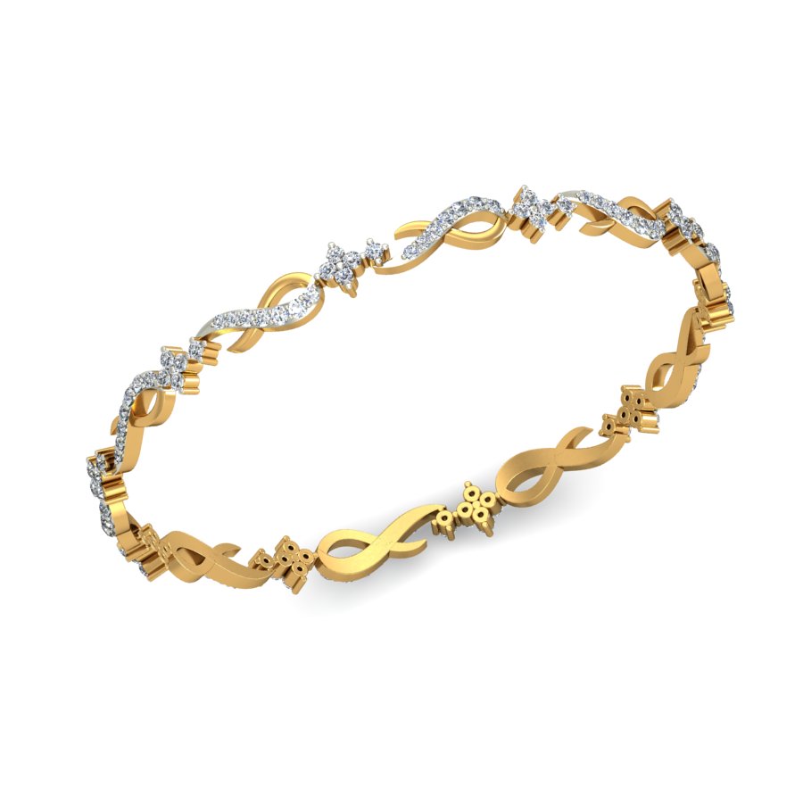1.52ct Infinity Twirl Natural Diamond Bangle-SOLITAIREKART