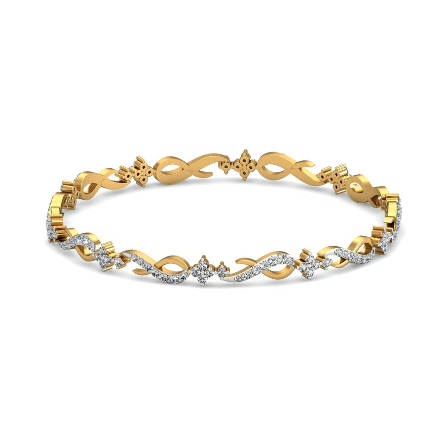 1.52ct Infinity Twirl Natural Diamond Bangle-SOLITAIREKART