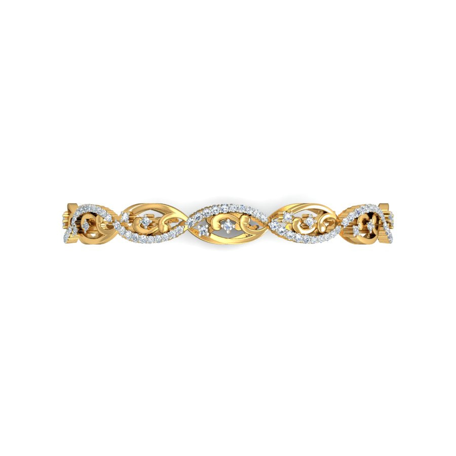 1.86ct Ornate Swirl Natural Diamond Bangle-SOLITAIREKART