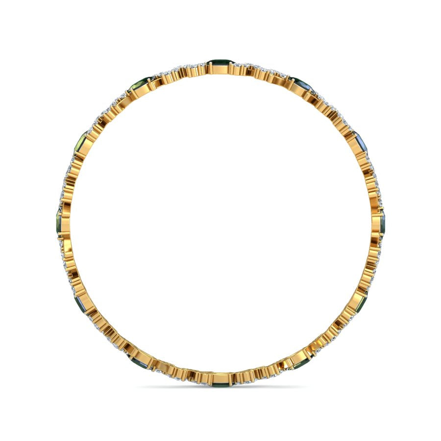 4.44ct Golden Cascade Natural Diamond Bangle-SolitaireKart