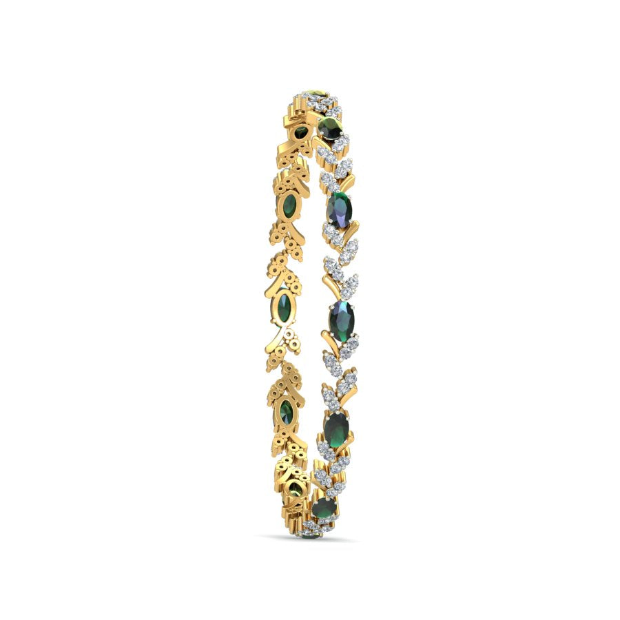 4.44ct Golden Cascade Natural Diamond Bangle-SolitaireKart