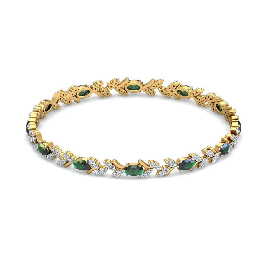 4.44ct Golden Cascade Natural Diamond Bangle-SolitaireKart