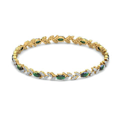 4.44ct Golden Cascade Natural Diamond Bangle in Yellow Gold - IJ Color, VS Clarity