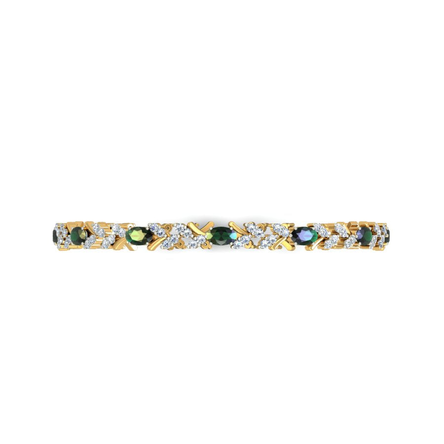4.44ct Golden Cascade Natural Diamond Bangle-SolitaireKart