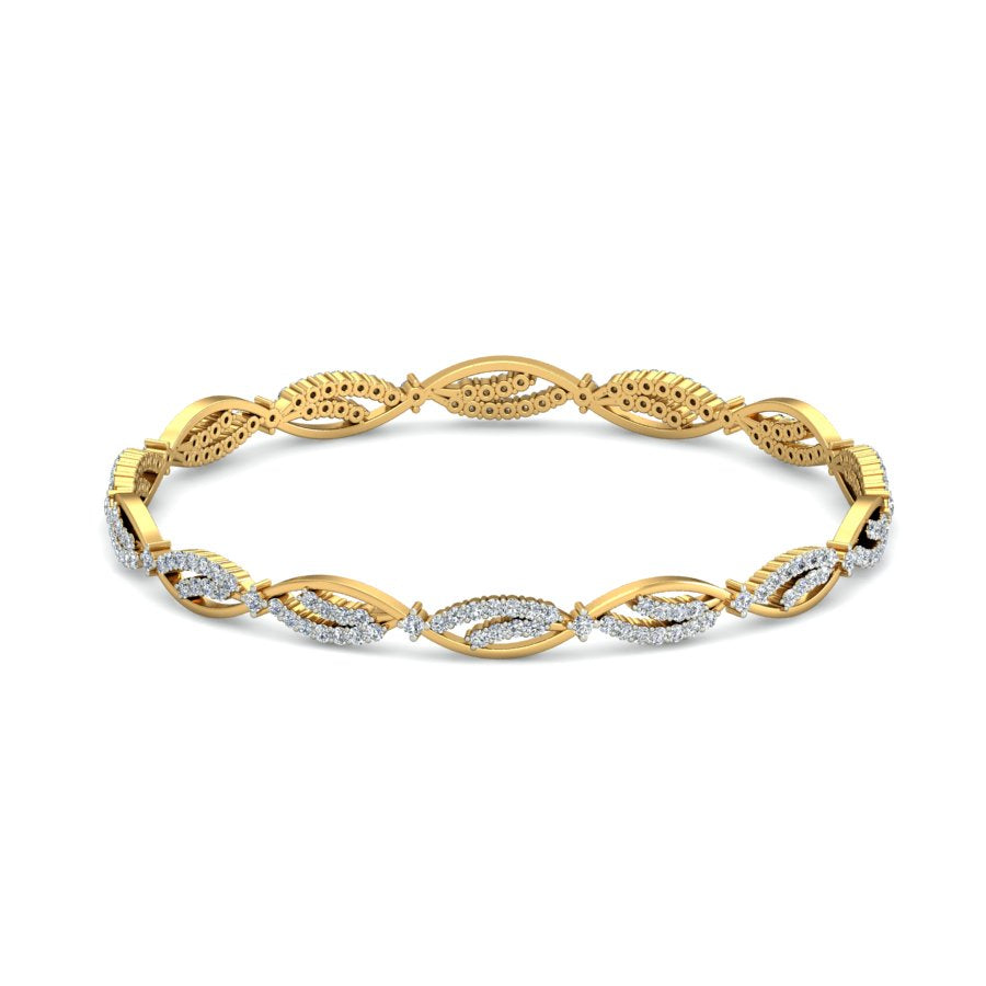 1.75ct Leaf Whisper Natural Diamond Bangle SolitaireKart