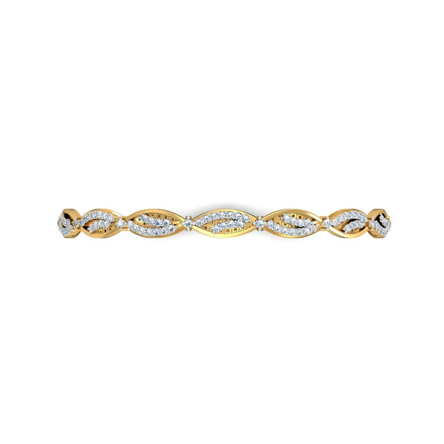 1.75ct Leaf Whisper Natural Diamond Bangle SolitaireKart