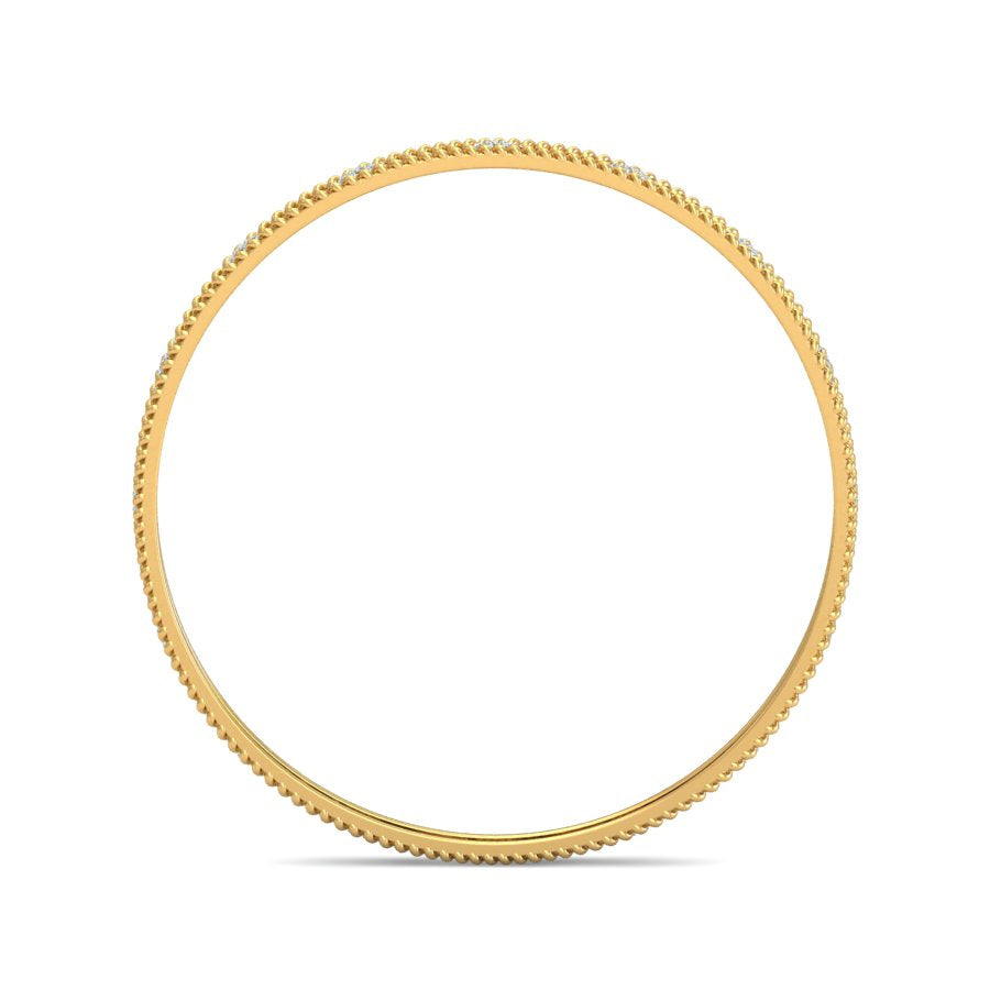 1.12Ct Natural Diamond Bangle in Yellow Gold | SolitaireKart