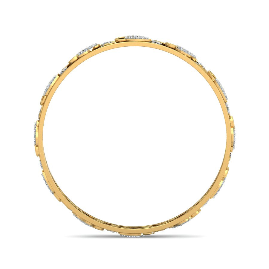 1.38Ct 14k Yellow Gold Natural Diamond Bangle |SolitaireKart