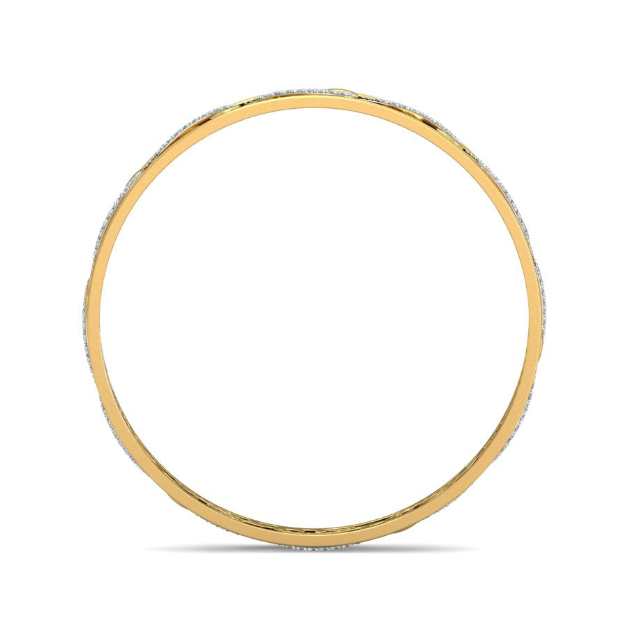 1.03Ct Natural Diamond Bangle in Yellow Gold | SolitaireKart