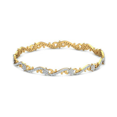 Natural 1.56ct Diamond Royal Curves Bangle  GH Color, VS Clarity  14K Yellow Gold