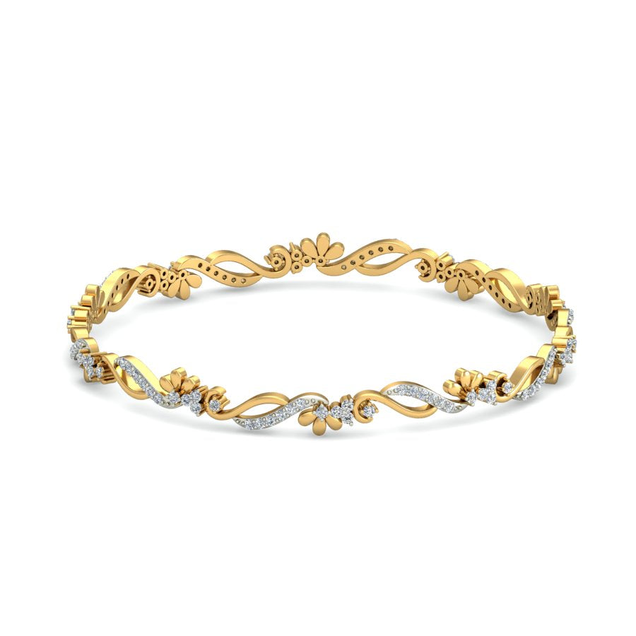 0.86ct Floral Harmony Lab Grown Diamond Bangle