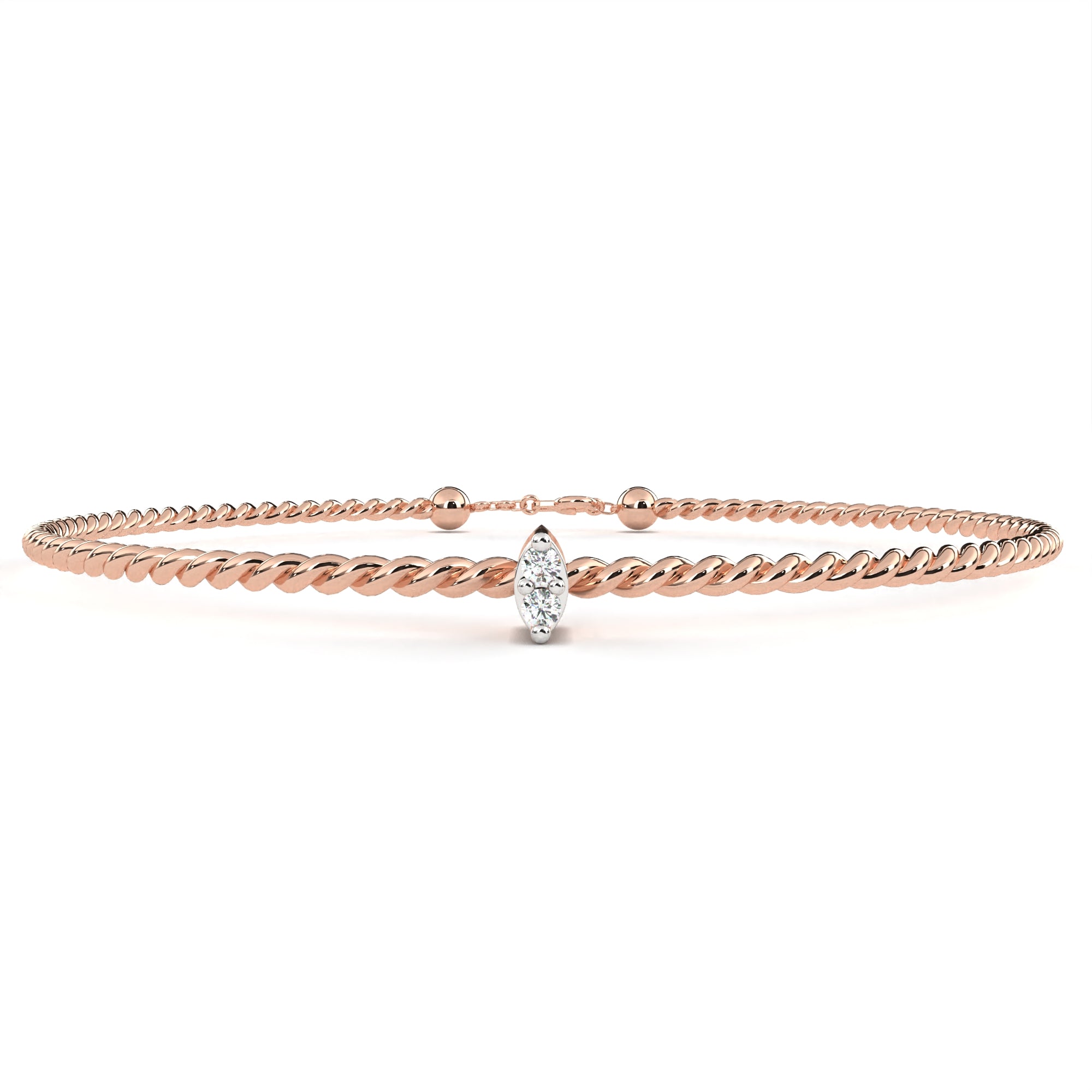 Solitairekart 0.01ct Round Cut Natural Diamond Bracelet-HI Color. VS-SI Clarity