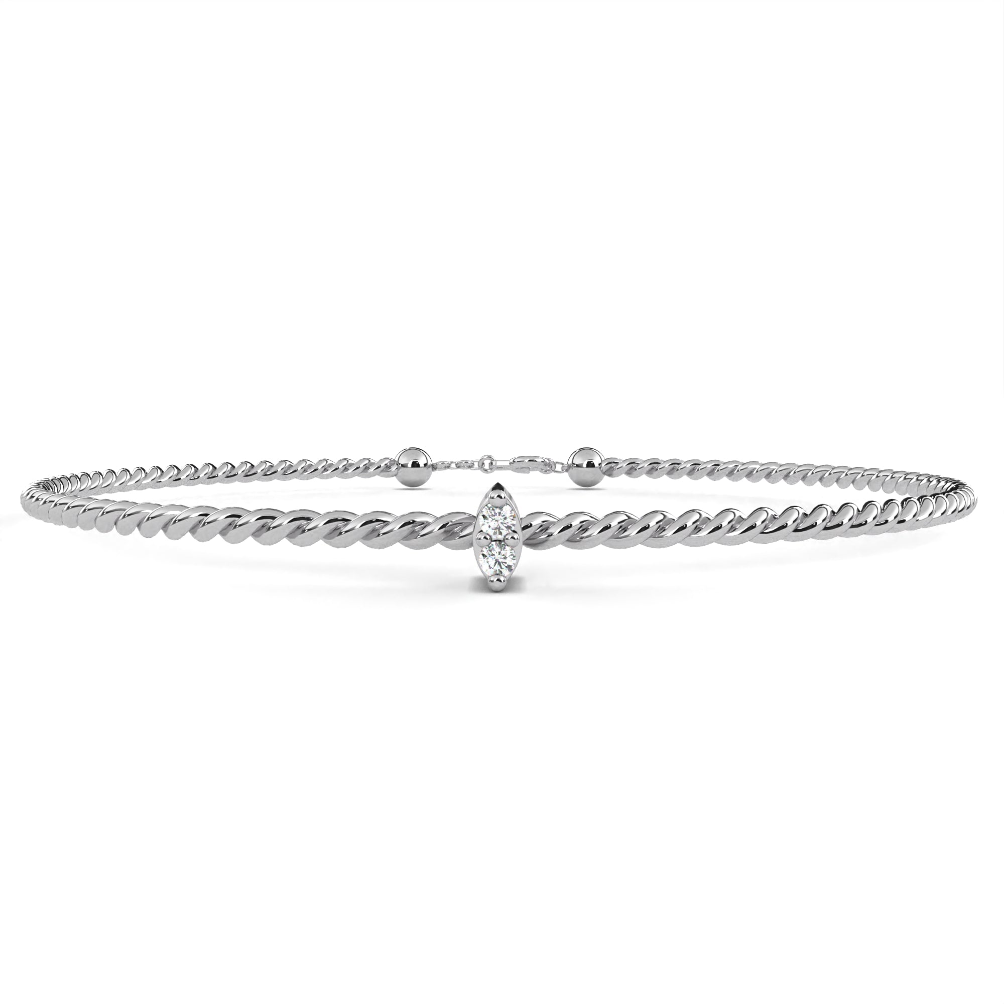 Solitairekart 0.01ct Round Cut Natural Diamond Bracelet-HI Color. VS-SI Clarity
