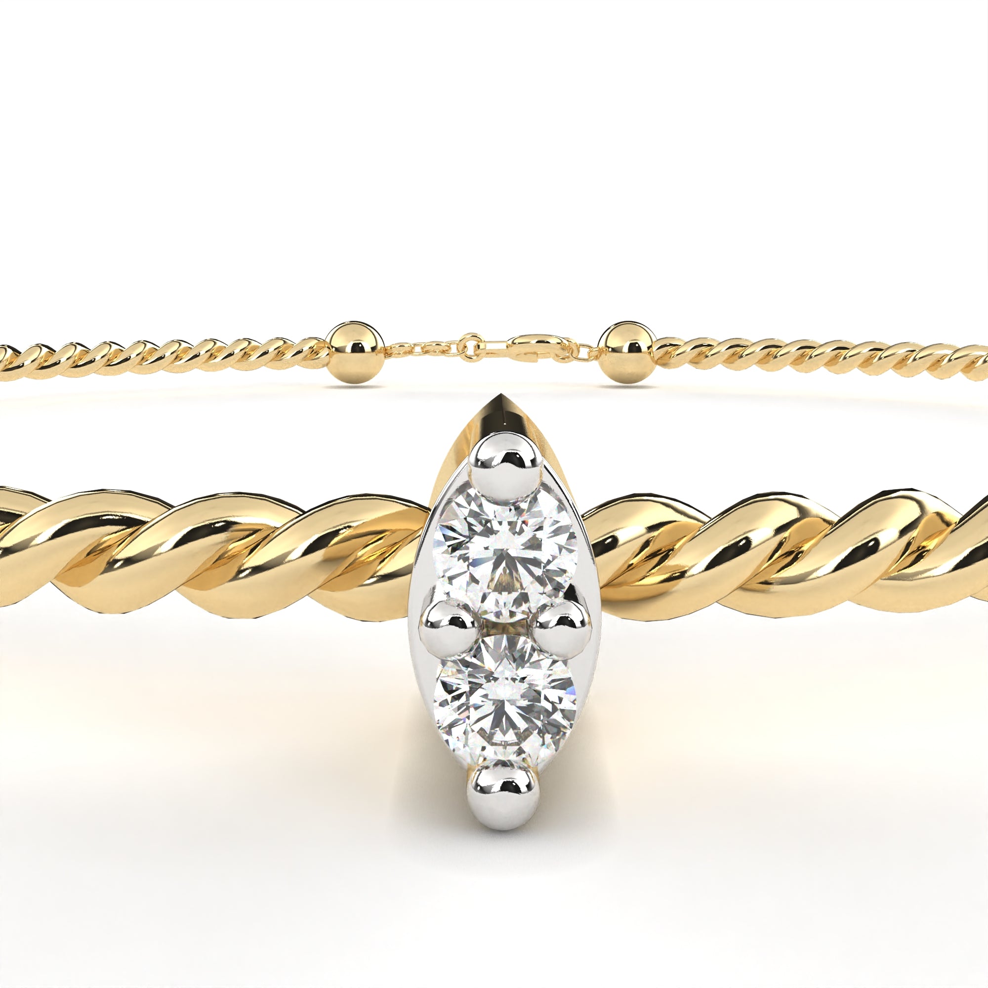 Solitairekart 0.01ct Round Cut Natural Diamond Bracelet-HI Color. VS-SI Clarity