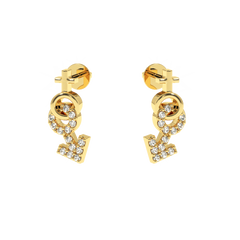 Express Yourself with Gender Symbol Diamond Earrings – 0.14 CT