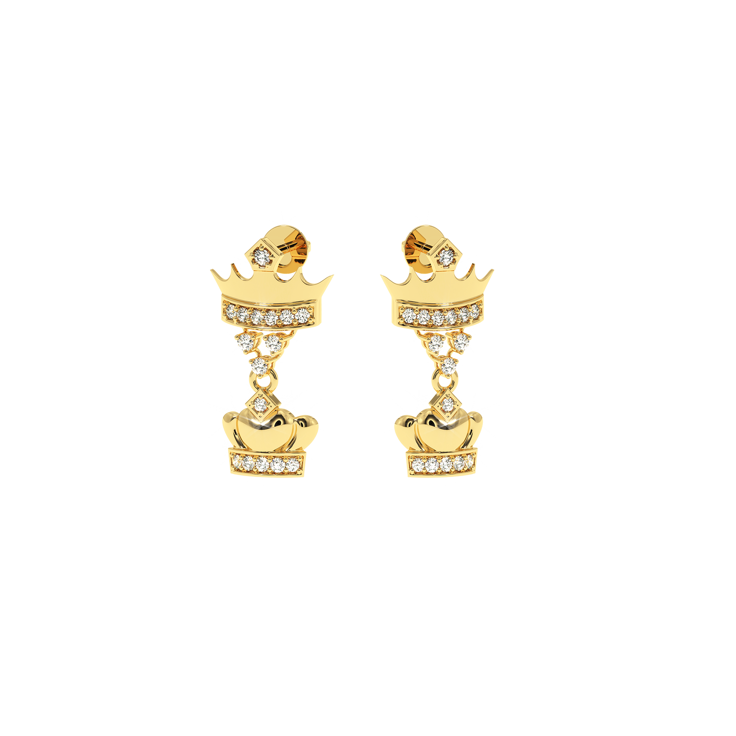 Buy Double Crown Diamond Earrings 0.18Ct | Solitairekart