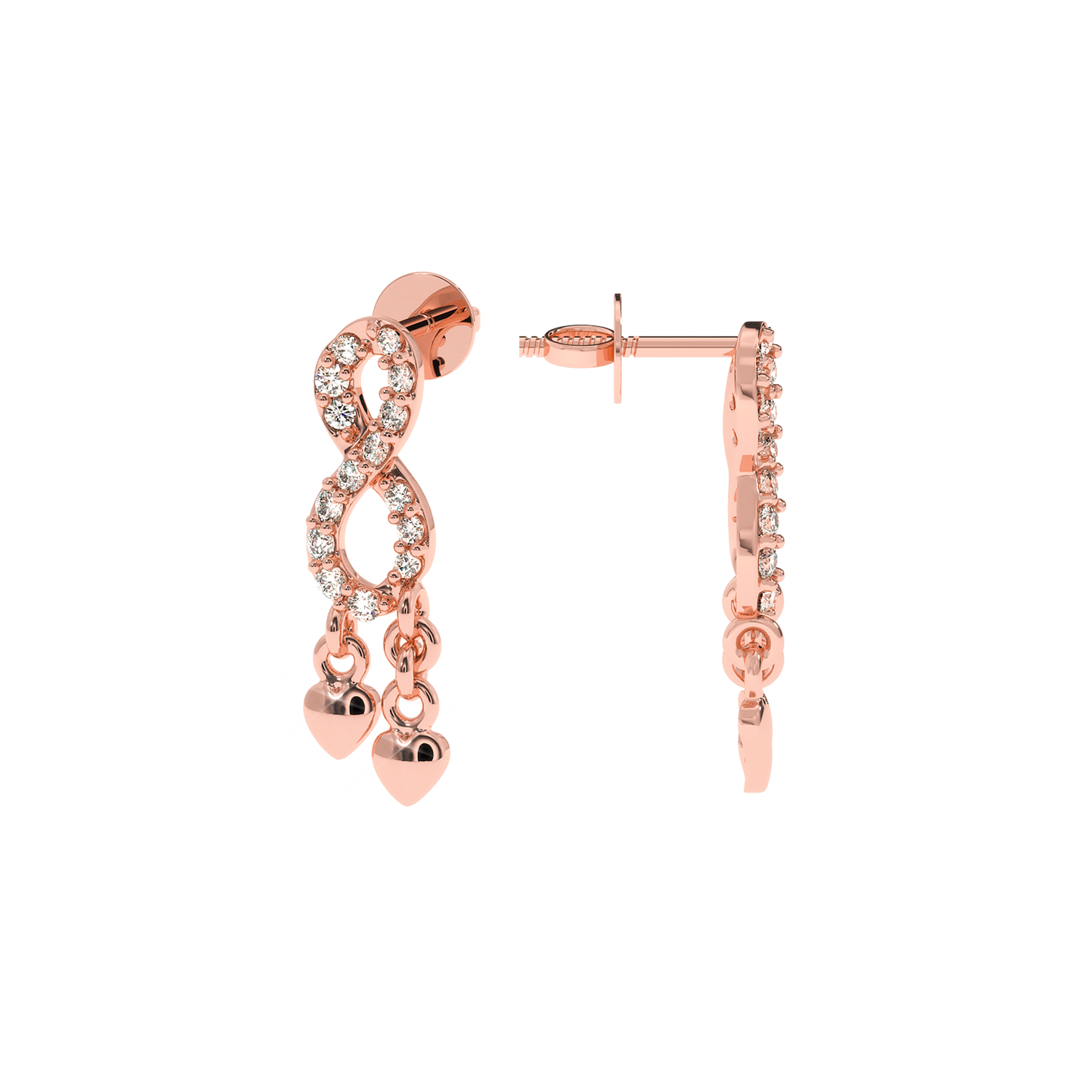 Buy Infinity Dangle Heart Diamond Earrings | Solitairekart