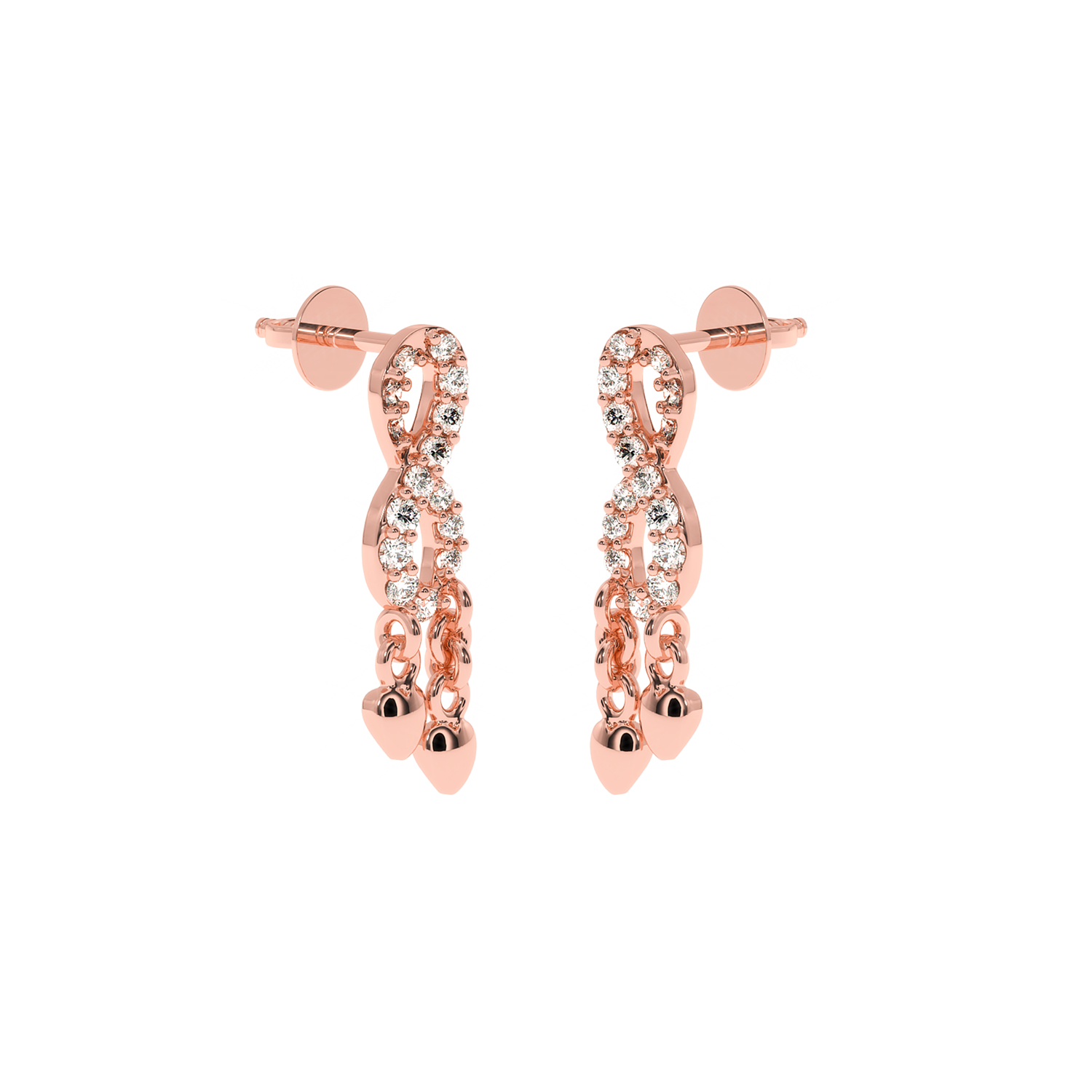 Buy Infinity Dangle Heart Diamond Earrings | Solitairekart